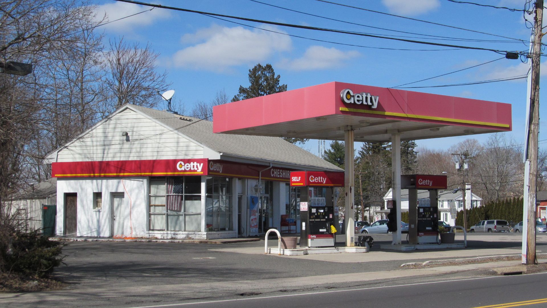 A Getty roadside gasoline station in Cheshire Connecticut