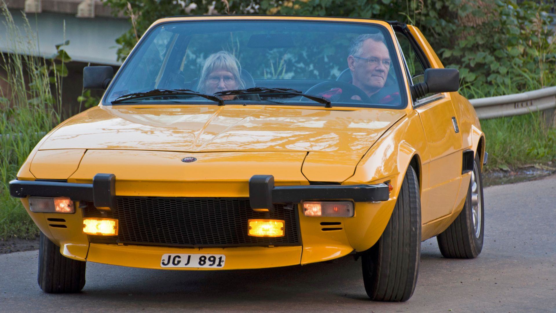 A Classic Fiat X 1/9 from 1973 at a Car meeting in Ulva Kvarn, Uppsala