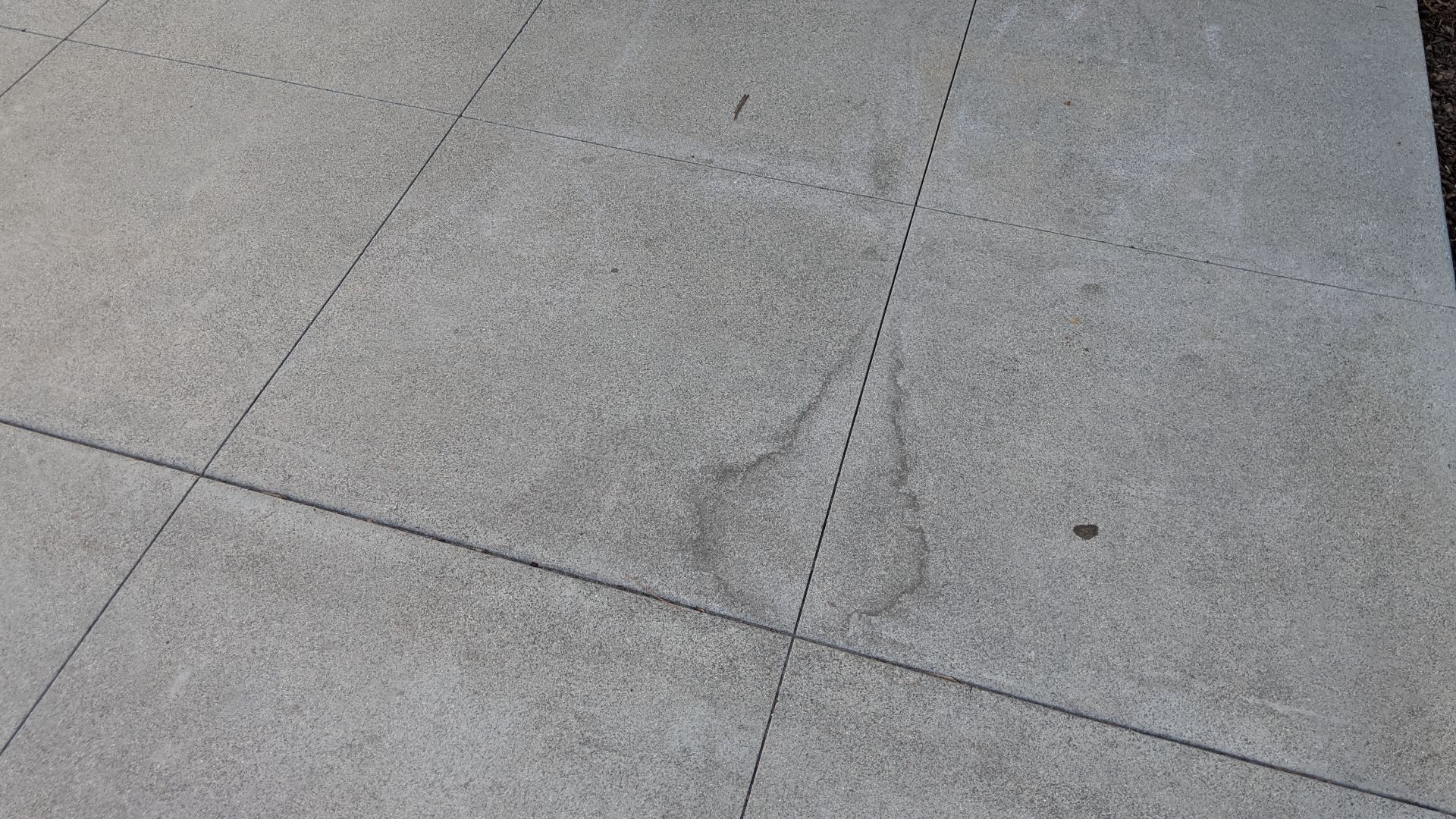 Water staining on concrete in San Diego CA