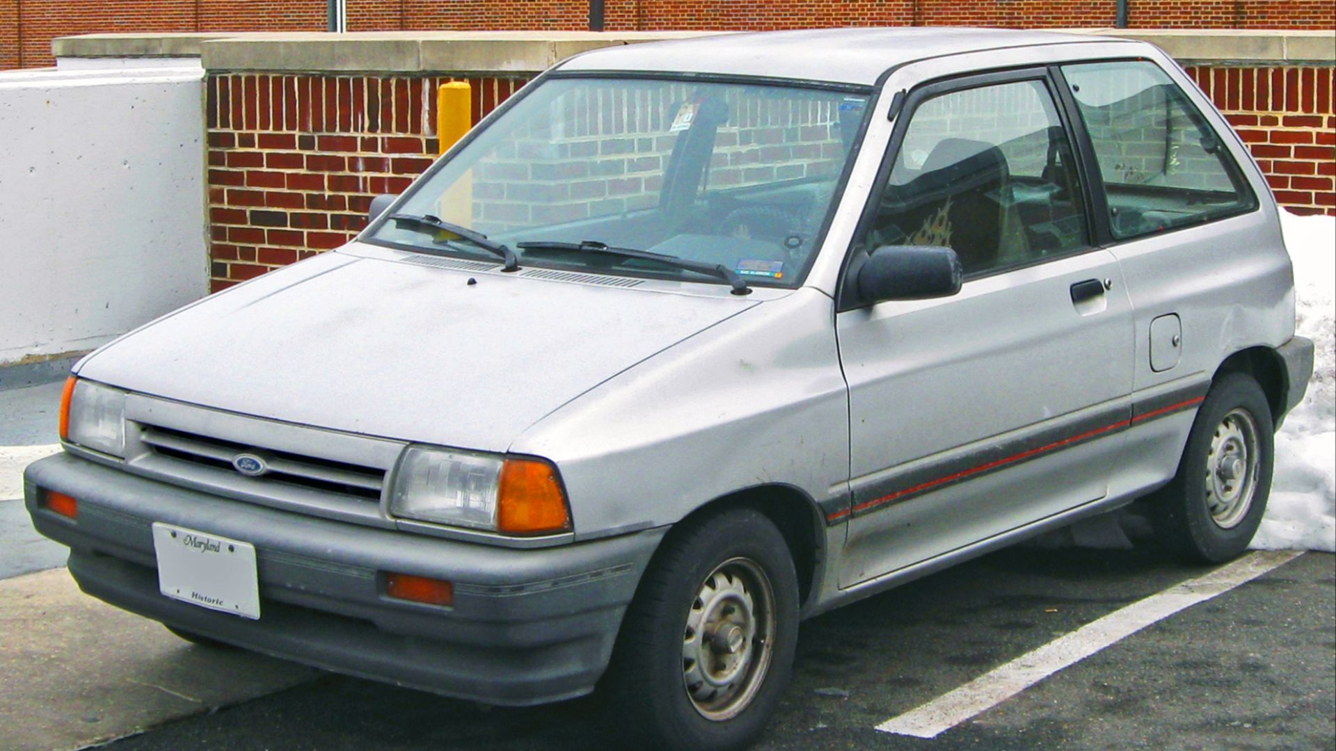 1988-1989 Ford Festiva photographed in College Park, Maryland, USA.