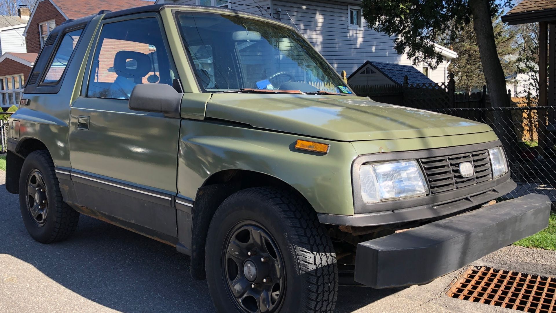 A 1992 Geo Tracker 4x4.