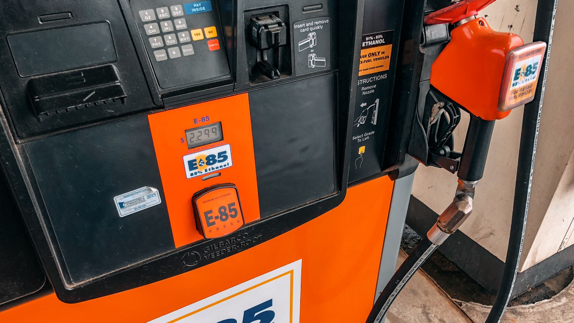 An E85 (85% ethanol) gas pump at a fueling station in Inver Grove Heights, Minnesota.
- 

(C) 2018 Tony Webster