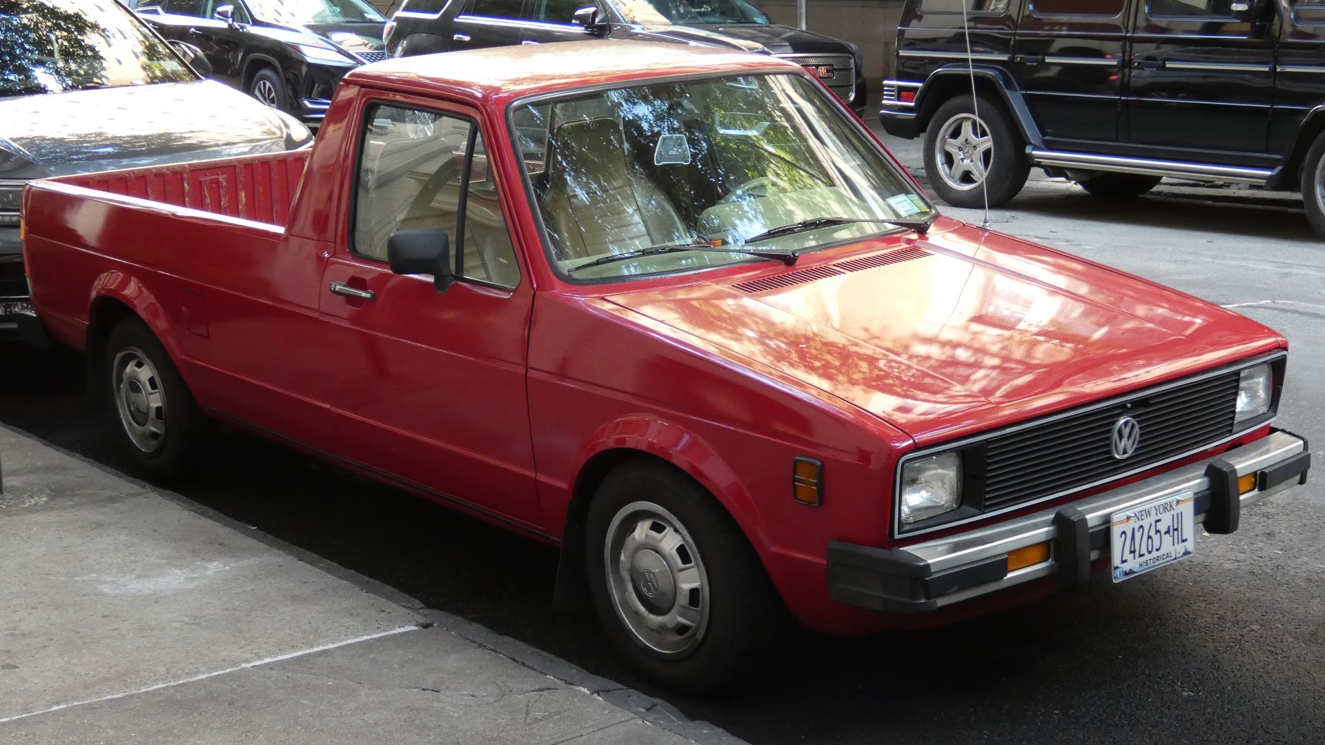 1980 Volkswagen Rabbit Diesel Pickup in what is likely a non-standard red.