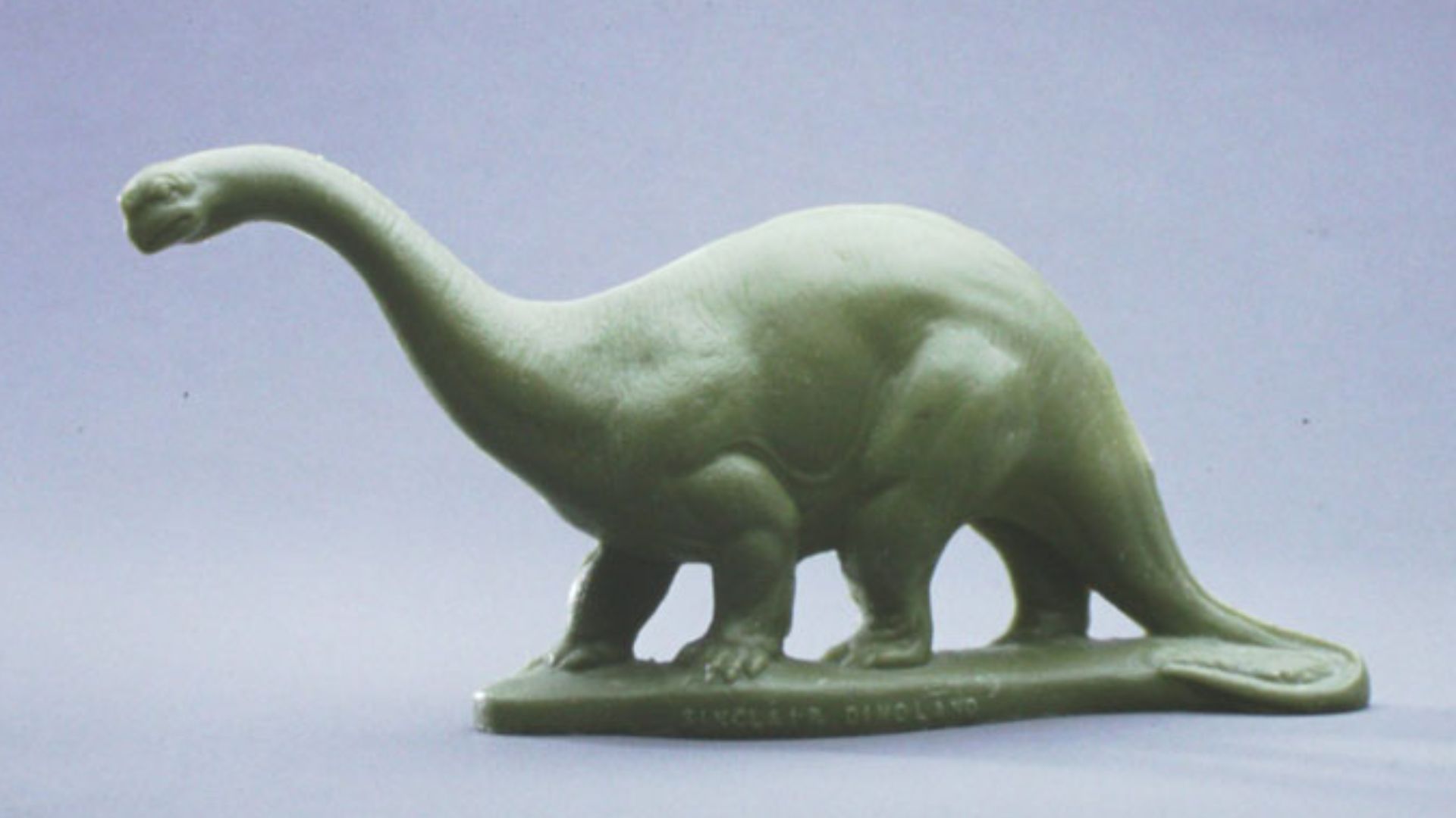 A Sinclair Dinoland plastic Brontosaurus in the permanent collection of The Children’s Museum of Indianapolis