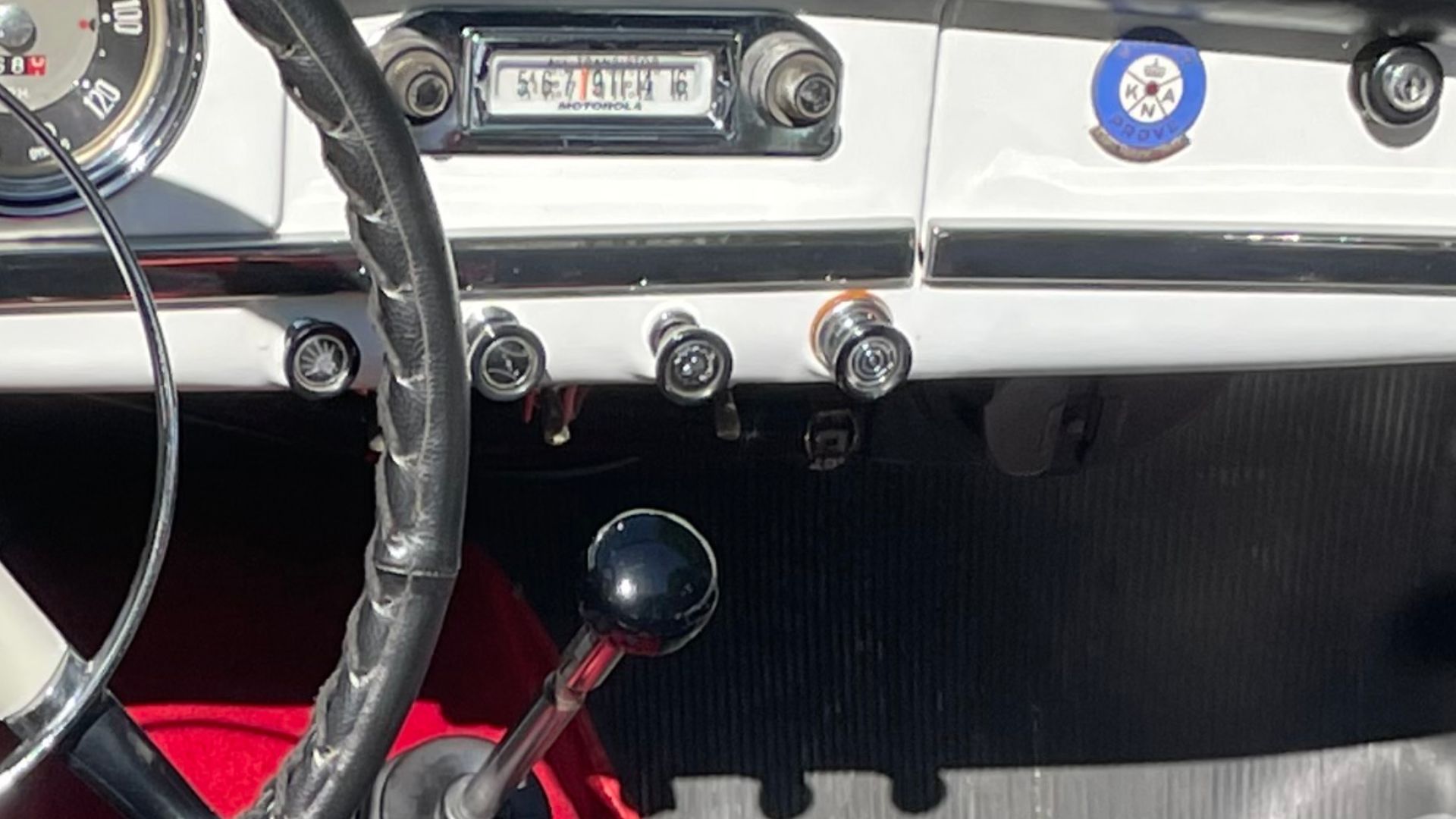 Interior of a 1962 Alfa Romeo Giulietta 1300 Spider, chassis number AR171284.