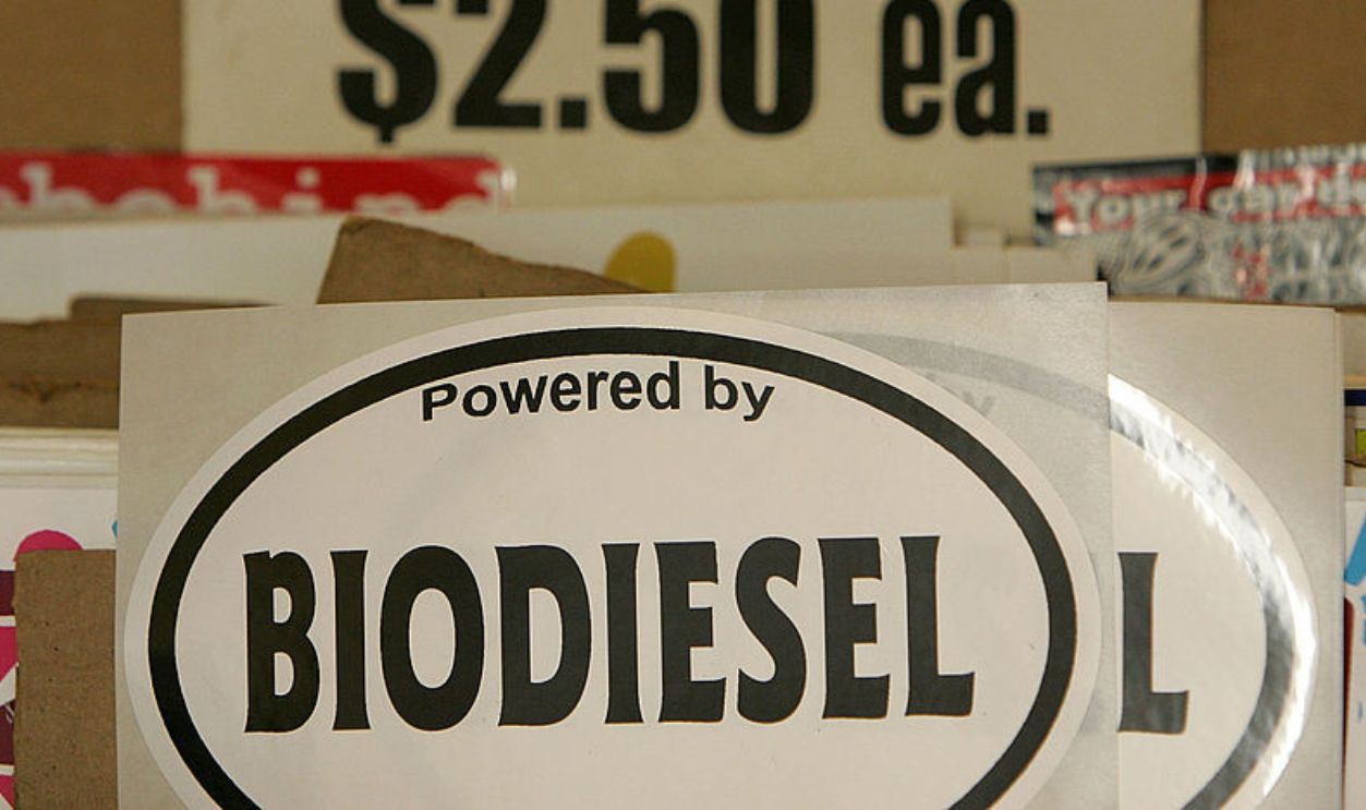 BERKELEY, CA - APRIL 30: Biodiesel bumper stickers are on display at the Biofuel Oasis April 30, 2007 in Berkeley, California. The U.S. Interior Department announced today its plans for significant expansion of the offshore gas and oil development, a move that is concerning environmentalists who would rather see more research and development of alternative fuels like biodiesel.