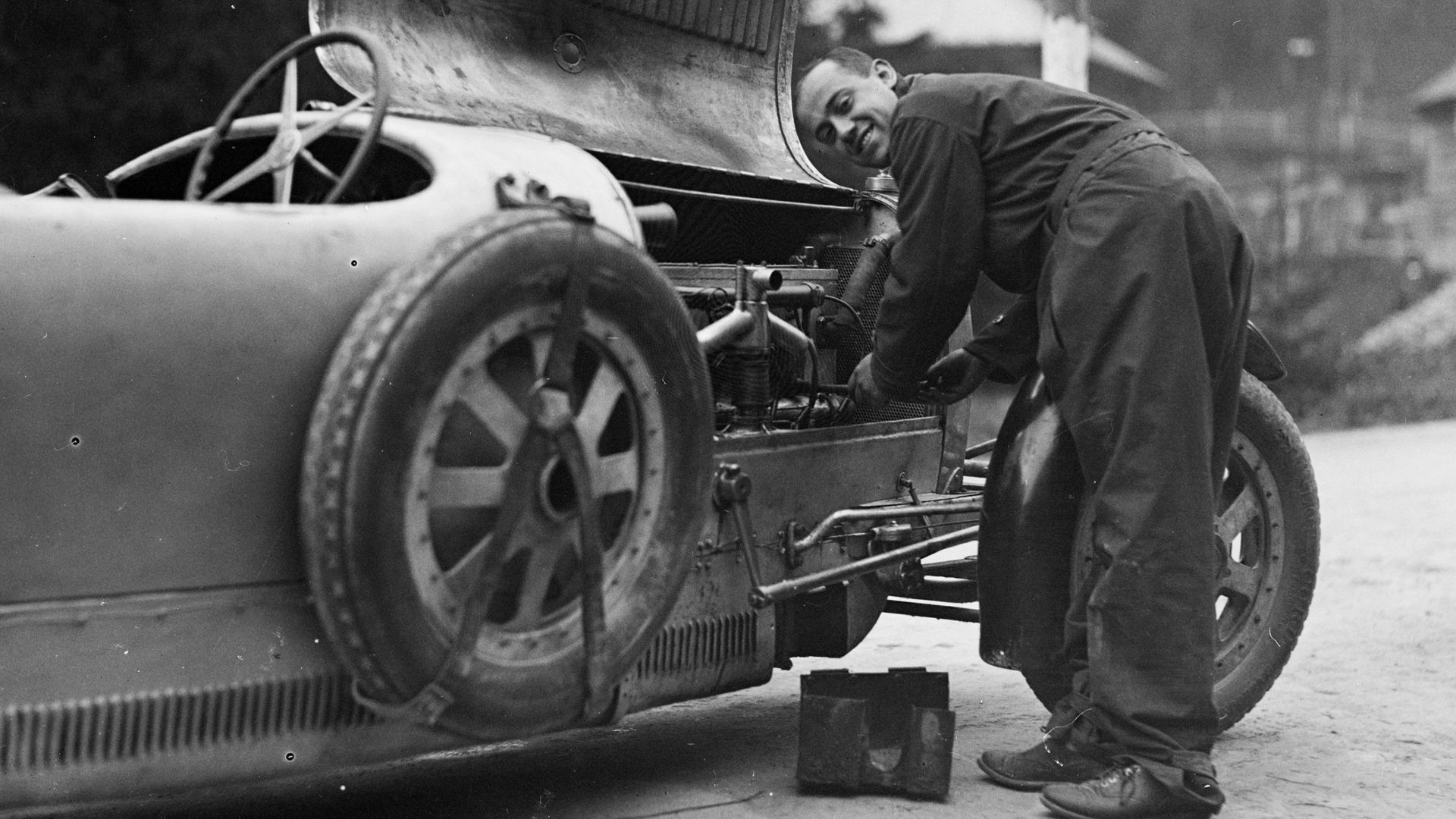 3rd International Tatra Rally, Poland, August 1930. Driver Fruhling and Bugatti.