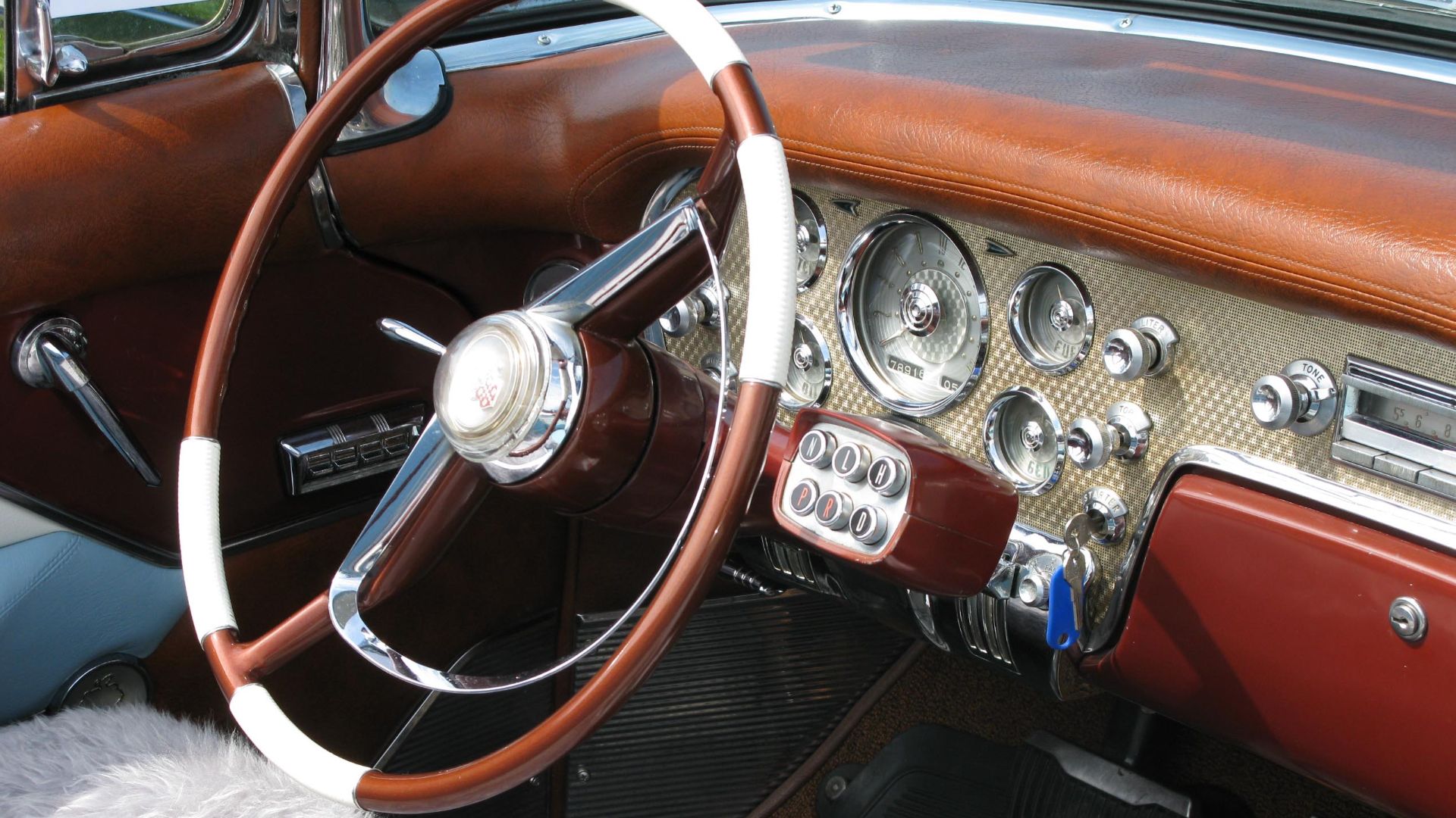 The 1956-only Ultramatic transmission push-button control.Event: Tjolöholm Classic Motor 2012.