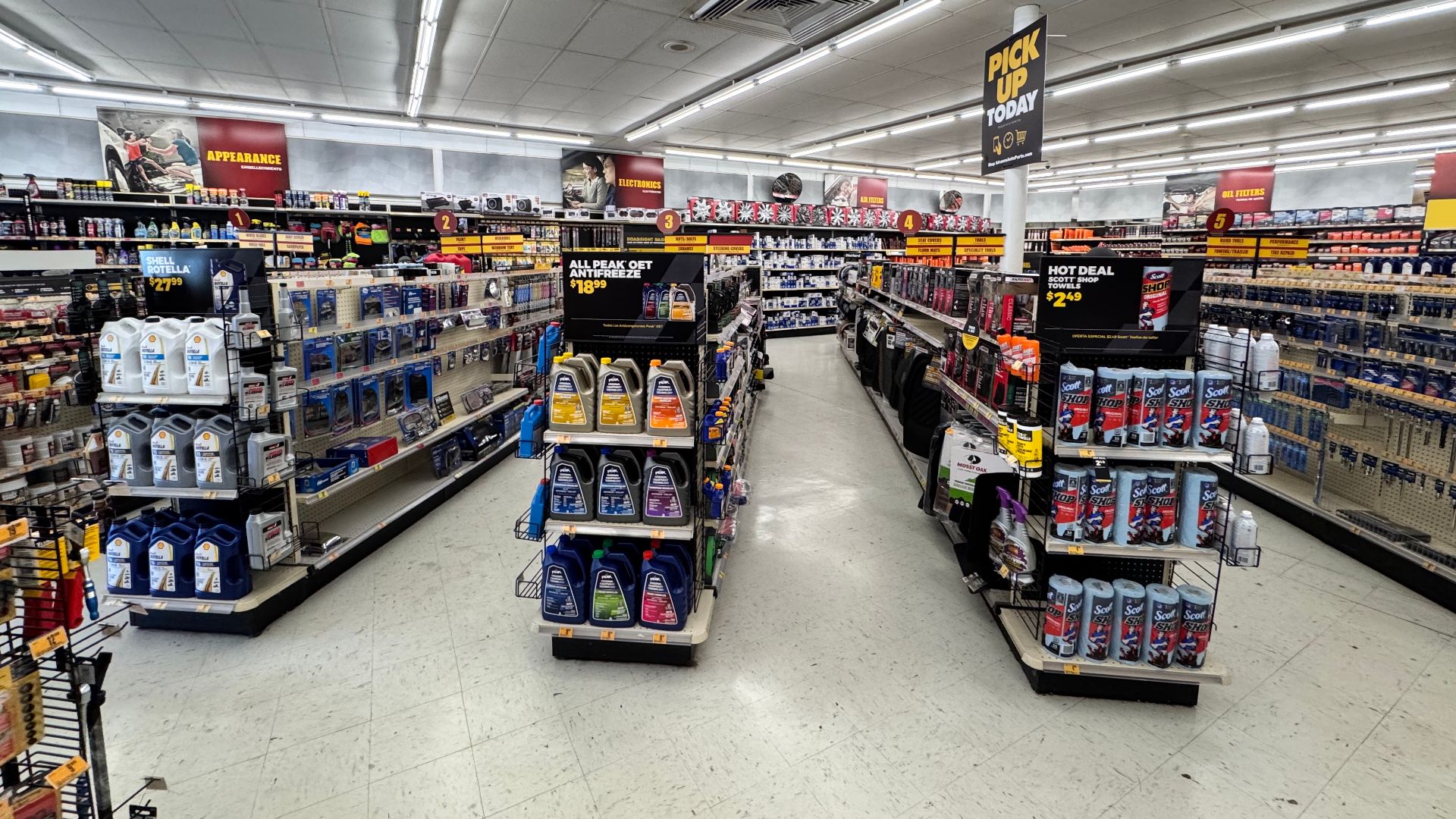 The interior of an Advance Auto Parts store in Murphy, North Carolina