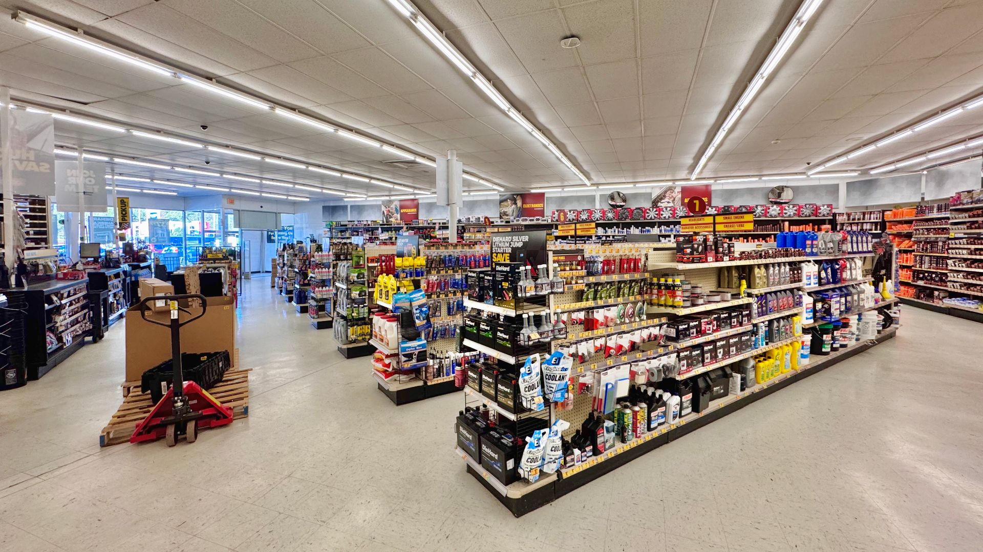The interior of an Advance Auto Parts store in Murphy, North Carolina