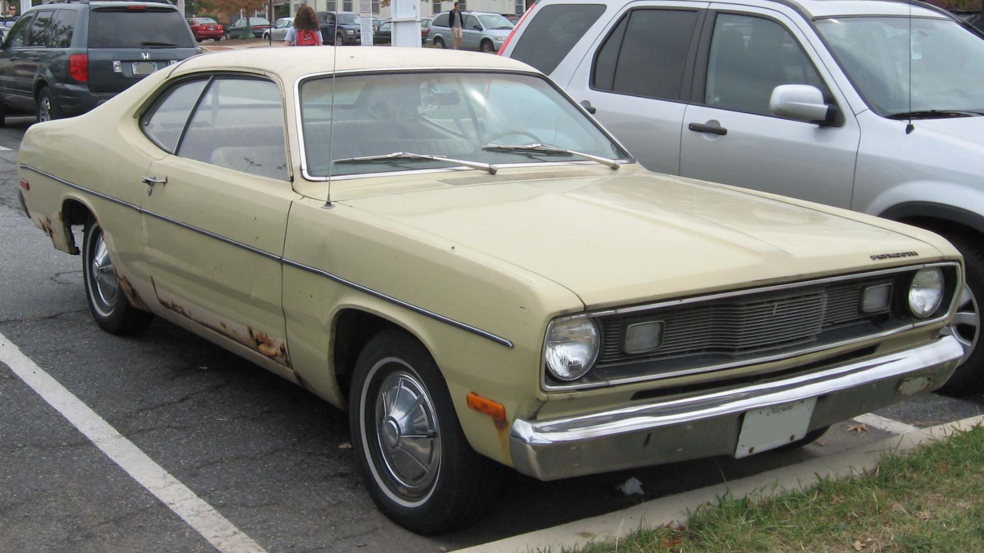 1972 Plymouth Duster photographed in College Park, Maryland, USA.