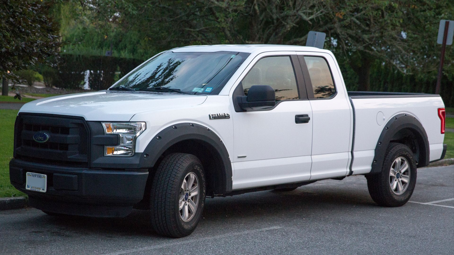 A 2015 Ford F-150 XL EcoBoost in Oxford White.