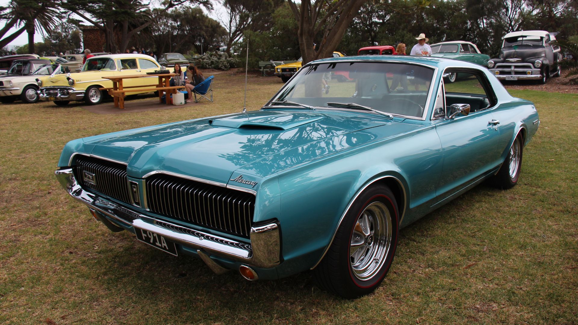 The first generation Cougar was built from 1967-70 and was built on the Mustang platform, (Later it was built on the Torino and Thunderbird platforms). but it was 3 inches longer than the Mustang and more luxurious. It got a full-width divided grille with