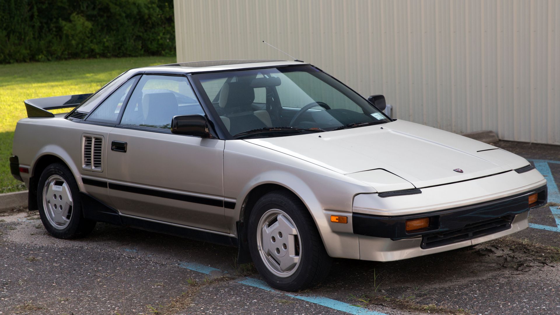 1985 Toyota MR2 in Light Beige Metallic (4E3). 4A-GELC engine with 112hp, five-speed manual.
