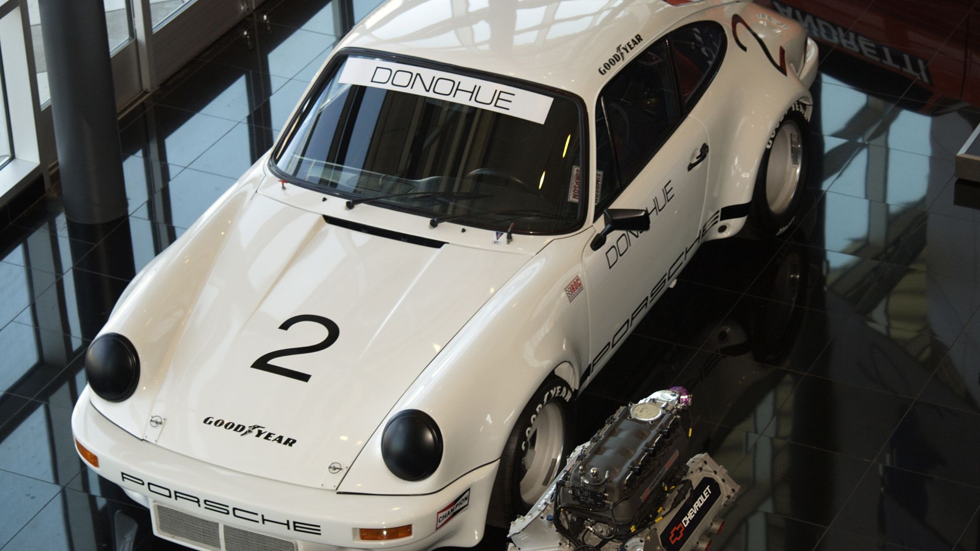 The Porsche Carrera RSR in which Mark Donohue won the inaugural International Race of Champions in 1974, on display at the Penske Racing Museum in Scottsdale, Arizona, USA.
