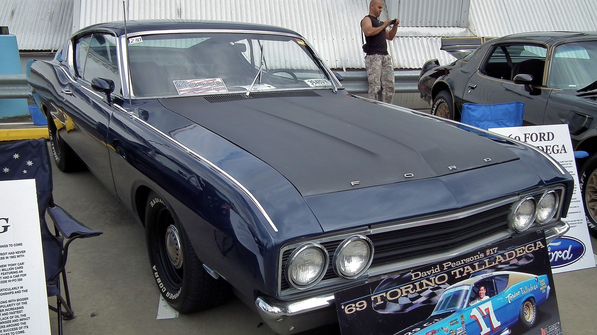 1969 Ford Torino Talladega coupe. Taken at the 2012 New South Wales All American Day, held at Castle Towers Shopping Centre, Castle Hill, Sydney.