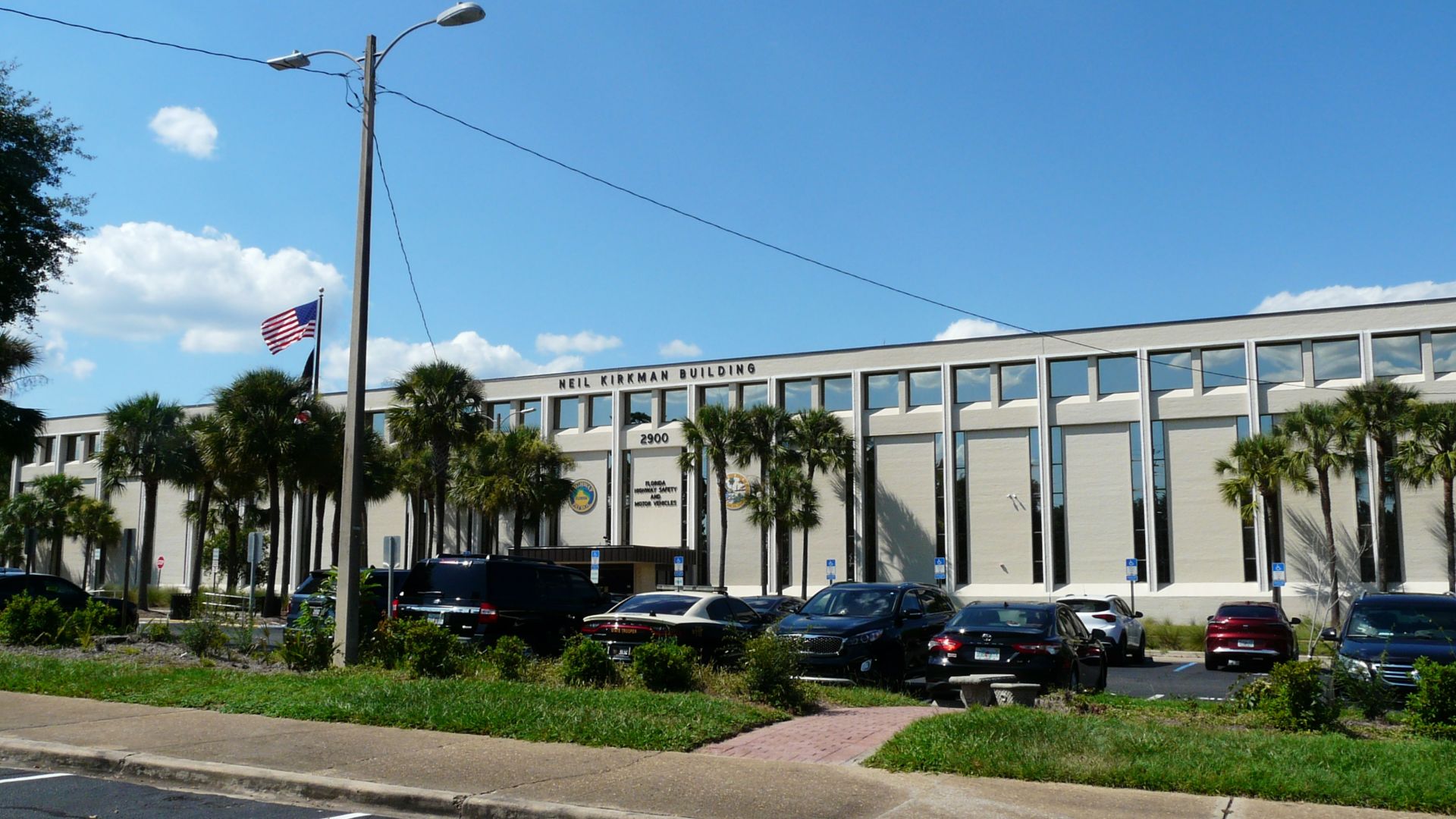 The Neil Kirkman Building, headquarters of the Florida Department of Highway Safety and Motor Vehicles, on Apalachee Parkway in Tallahassee, Florida.