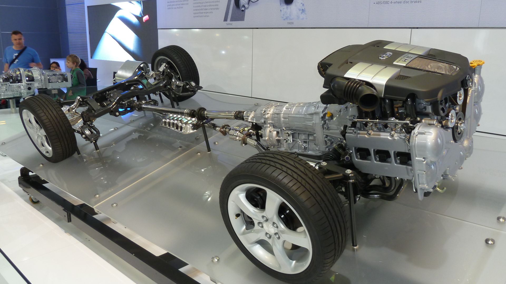 Subaru Liberty powertrain. Photographed at the 2010 Australian International Motor Show, Sydney, New South Wales, Australia.