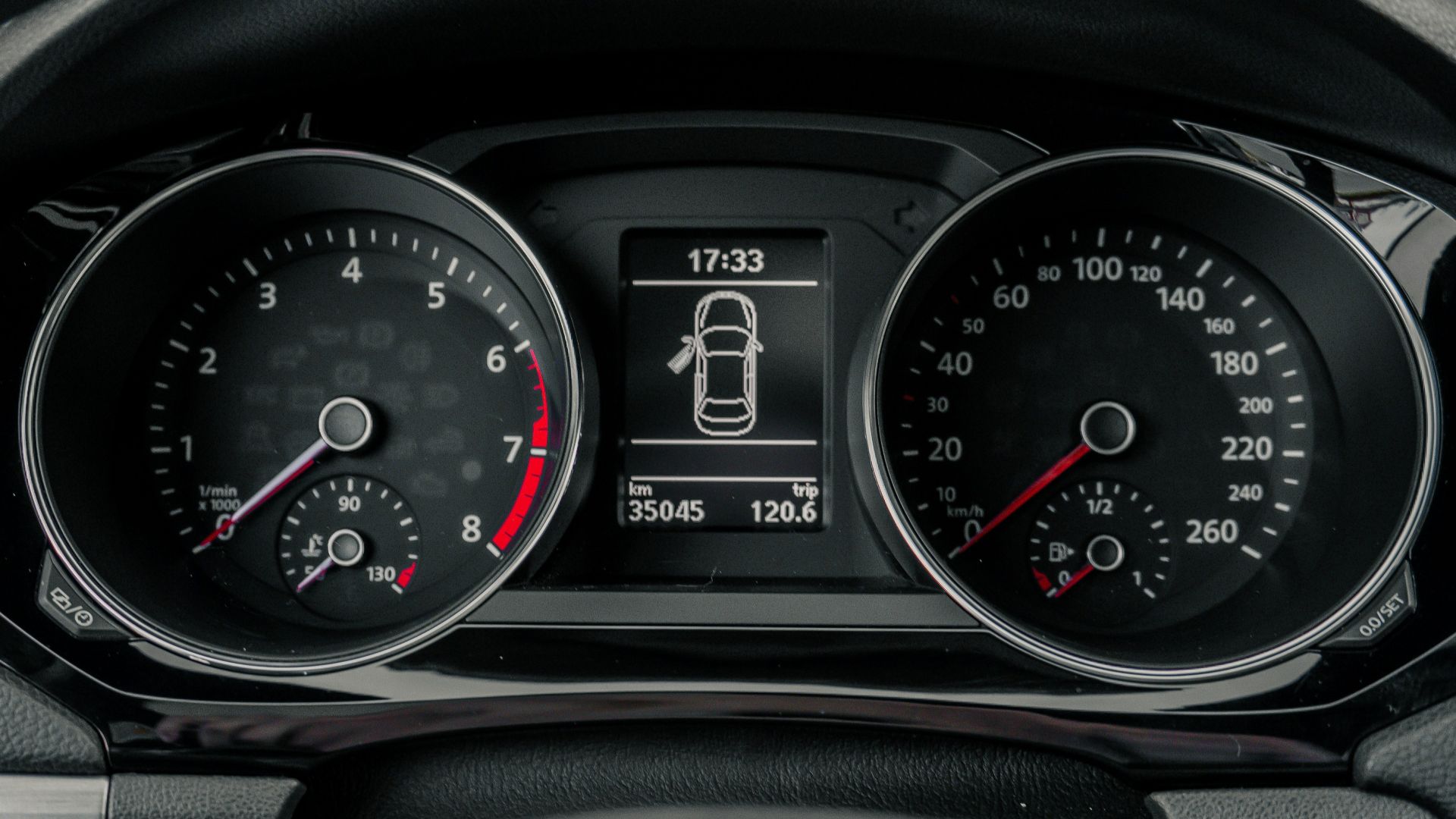 black car instrument panel cluster