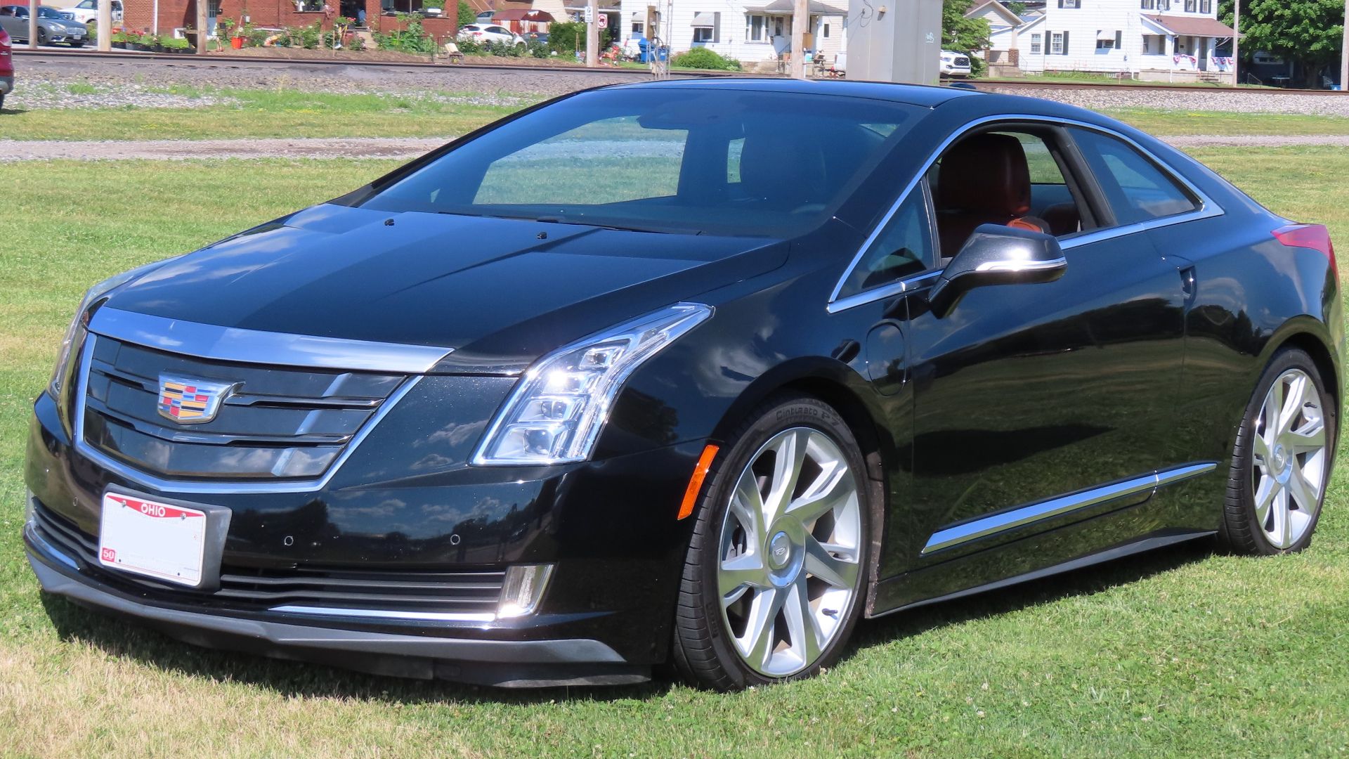 2016 Cadillac ELR photographed at the June 24th, 2024 Cruisin' the River Lowellville car show in Lowellville, Ohio. Finished in Graphite.