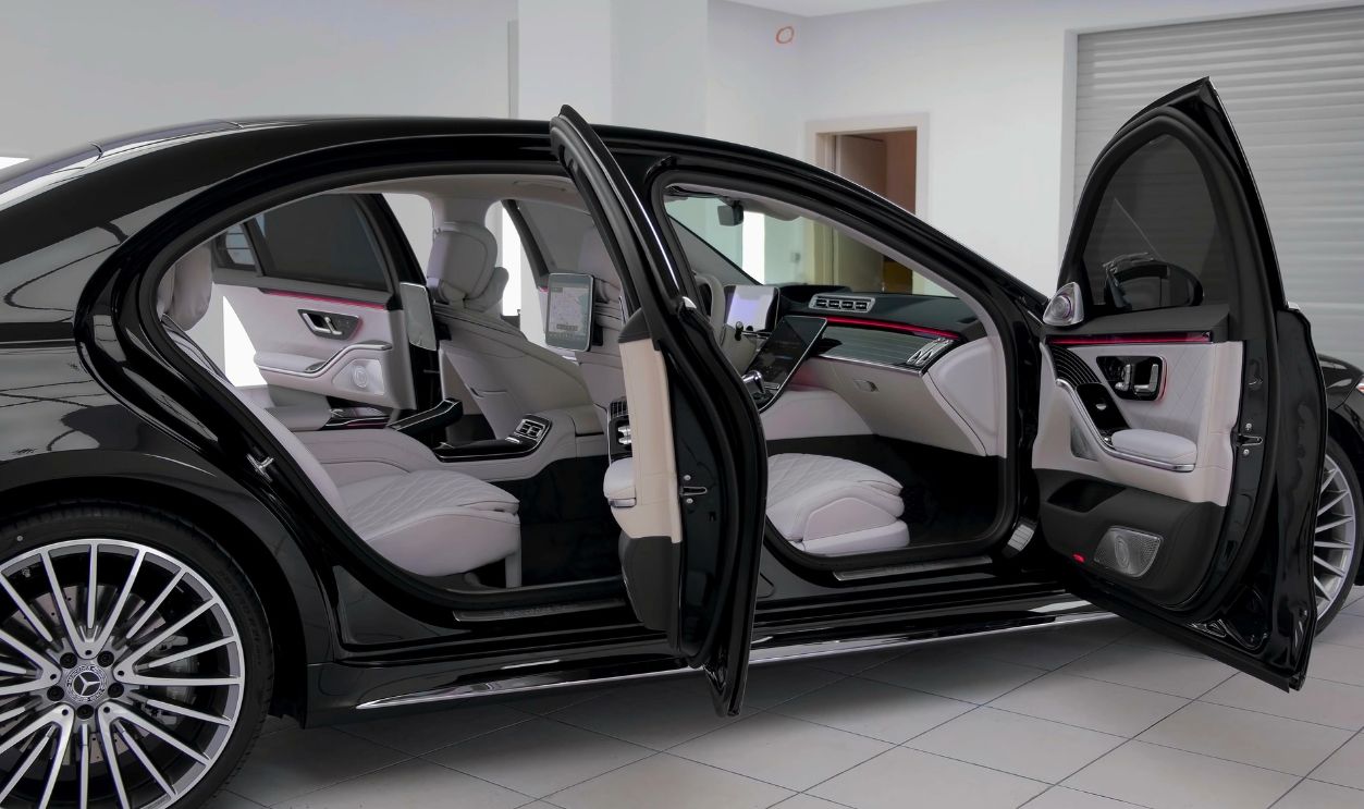 STUTTGART, GERMANY - Dec 12, 2021: Luxurious Car Exterior With Elegant Sport Elements And Expensive Metallic Design  Modern Concept For Transportation And Automobile Technology