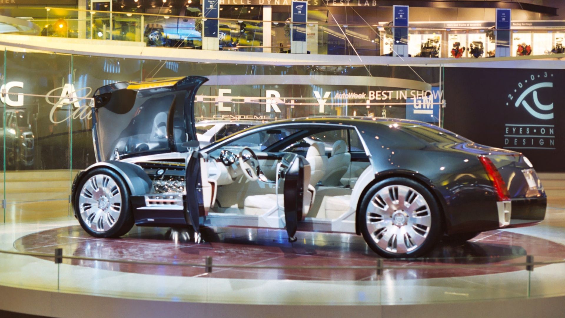 Cadillac Sixteen concept vehicle.  

Taken with a Minolta SR-T 101 print SLR camera at the 2003 North American International Auto Show in Detroit