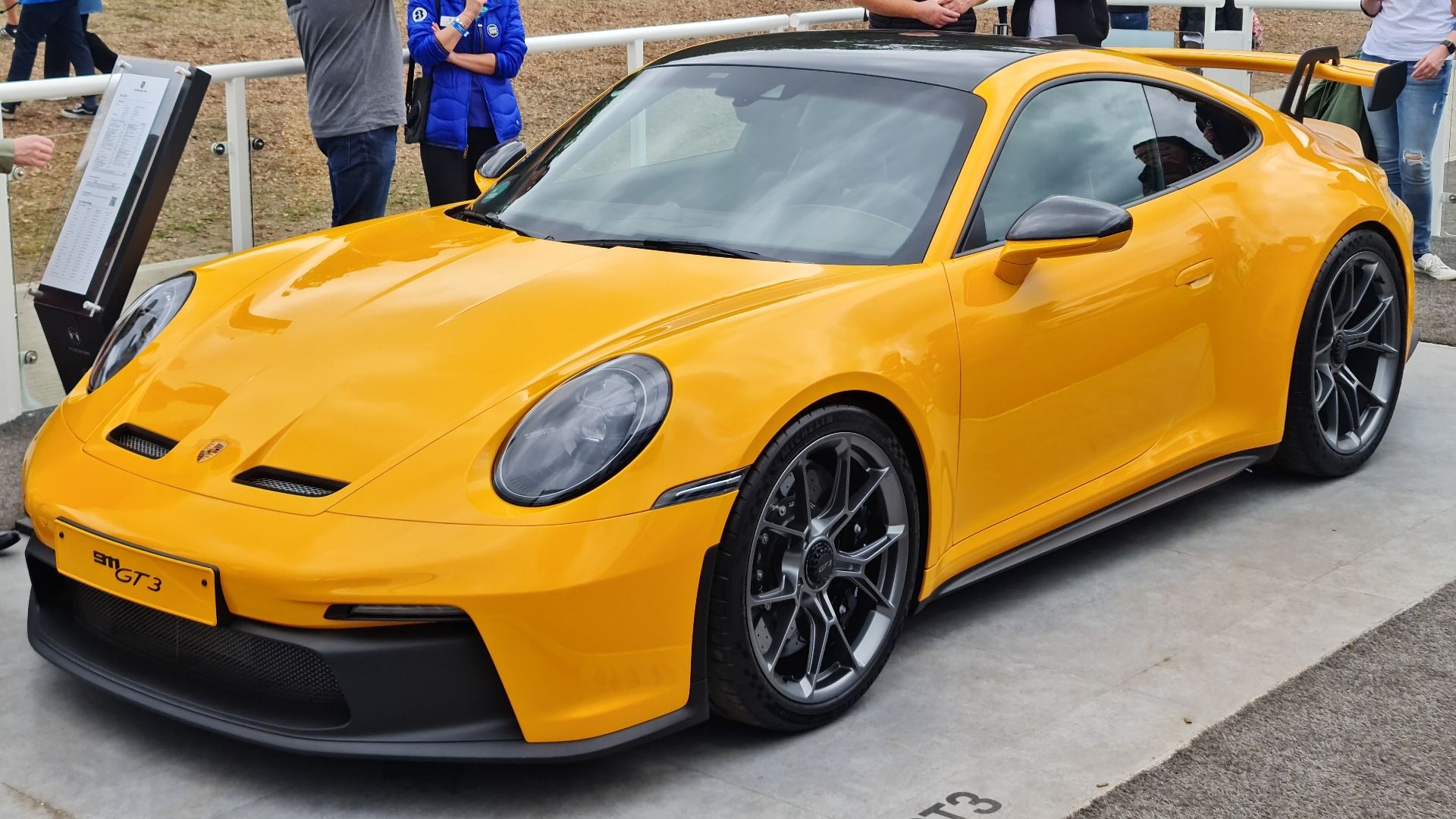 A Porsche 911 (992) GT3 taken at the Goodwood FOS 2021.