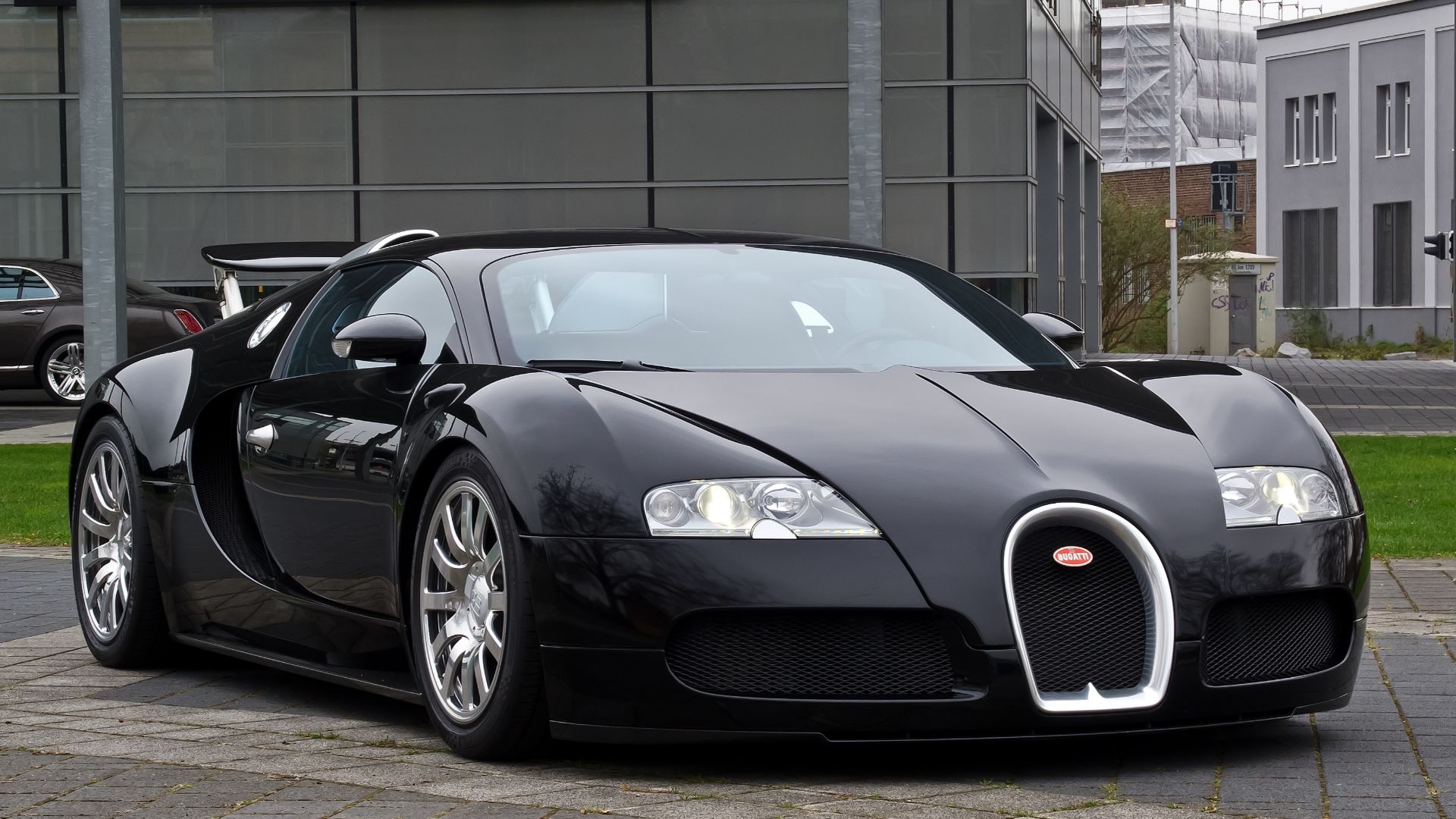 A Bugatti Veyron 16.4 Grand Sport on display outside Bentley Düsseldorf located in Düsseldorf, Germany