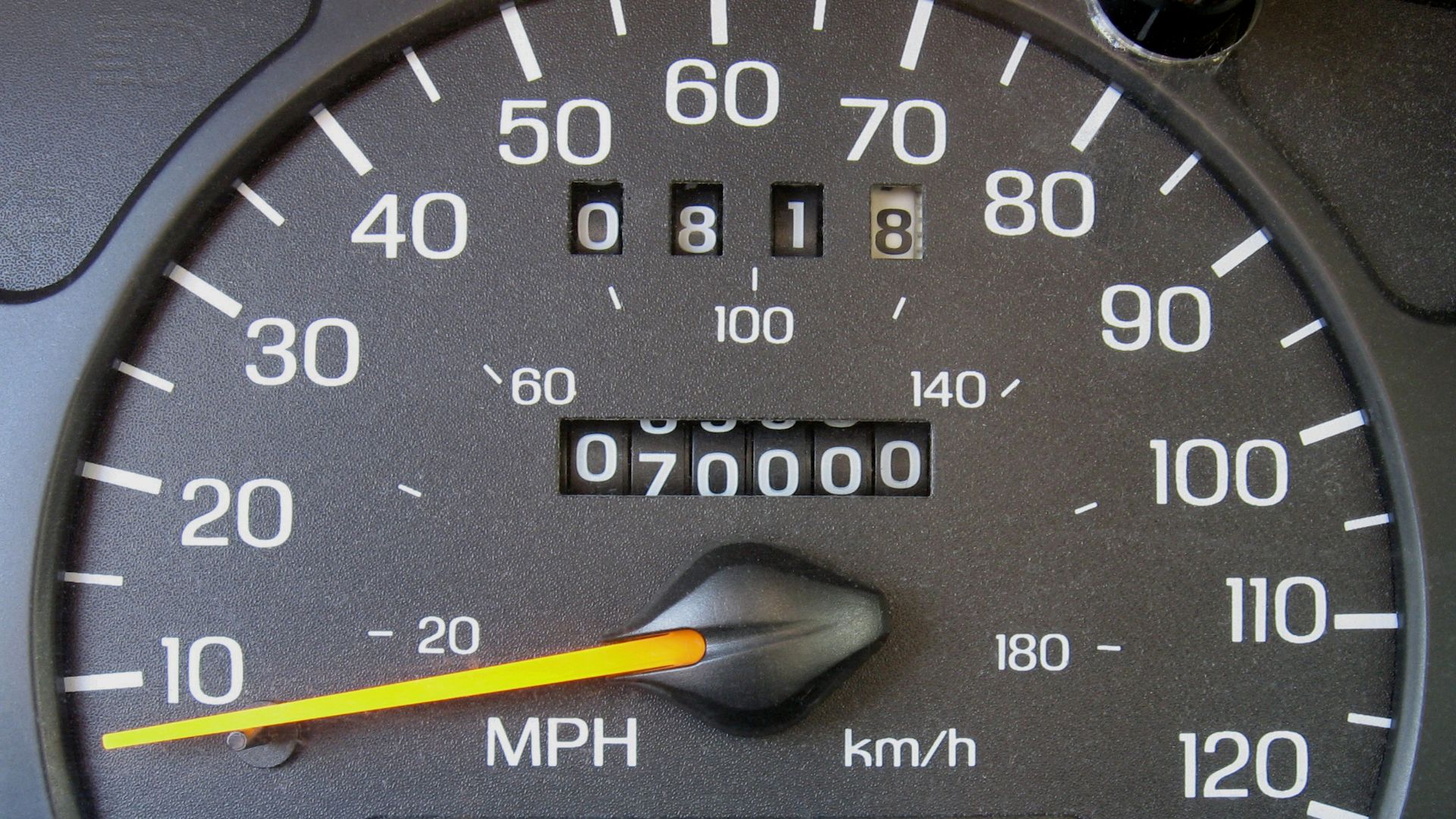 Odometer at 70,000 miles.