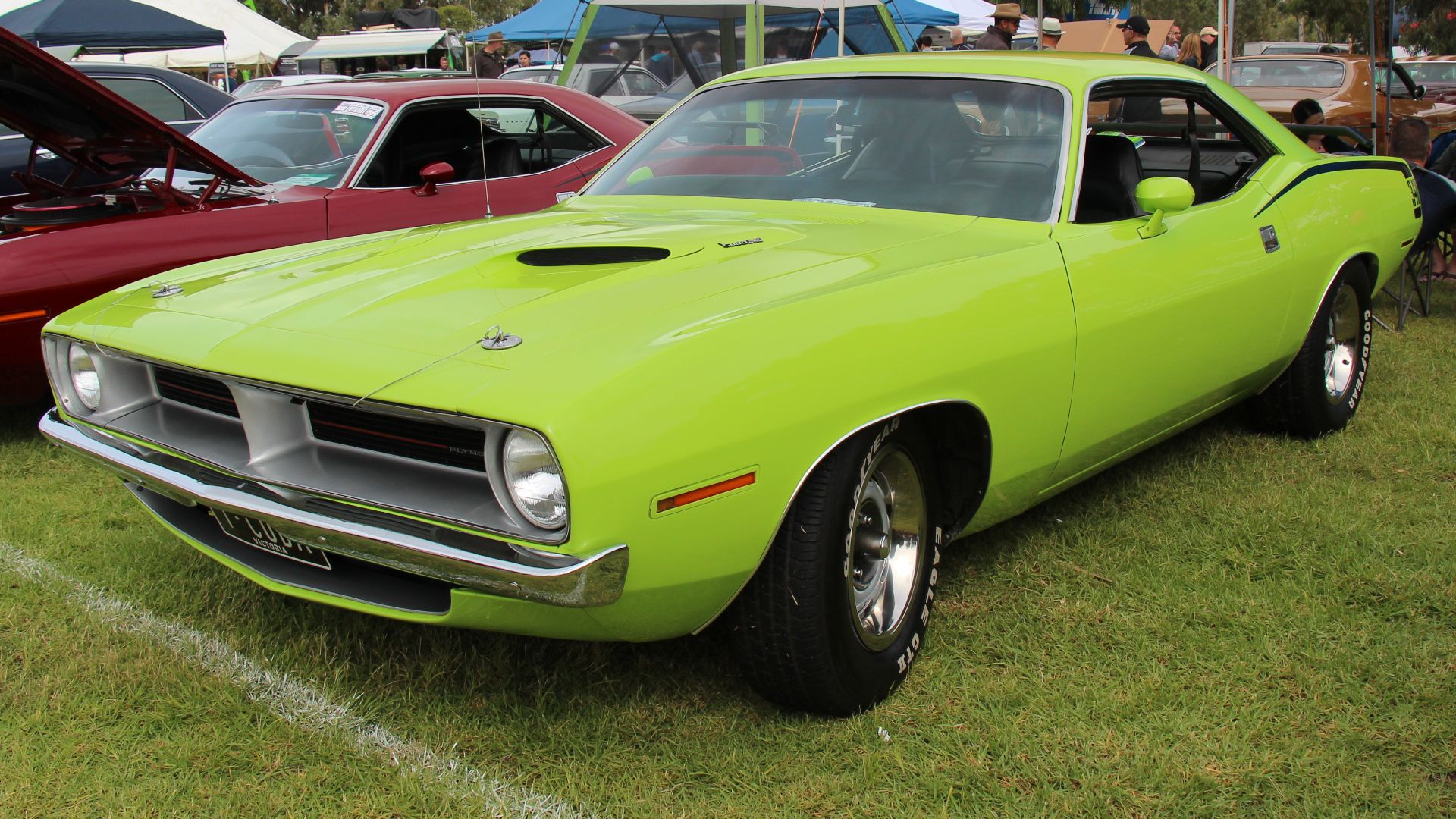 Sublime. 

Barracudas were built from 1964-74. The 2nd generation, the 1970–1974 E-body Barracuda, no longer Valiant-based, was available as a coupe and a convertible, both of which were very different from the previous models. Sharing this platform was a
