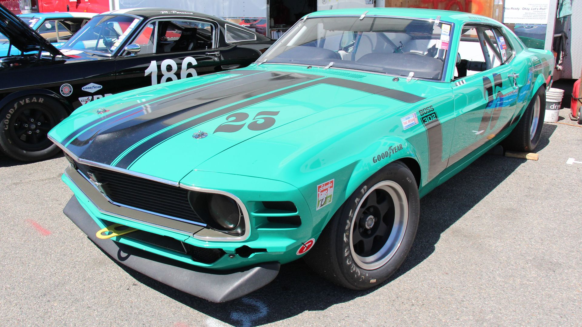 352 made in Grabber Green. 
The 1970 Mustang was a facelift of the 69, the headlights were moved inside the grille and imitation vents added to the outside where the 69 headlights were, the rear fender scoops were also gone and taillights revised. It was 