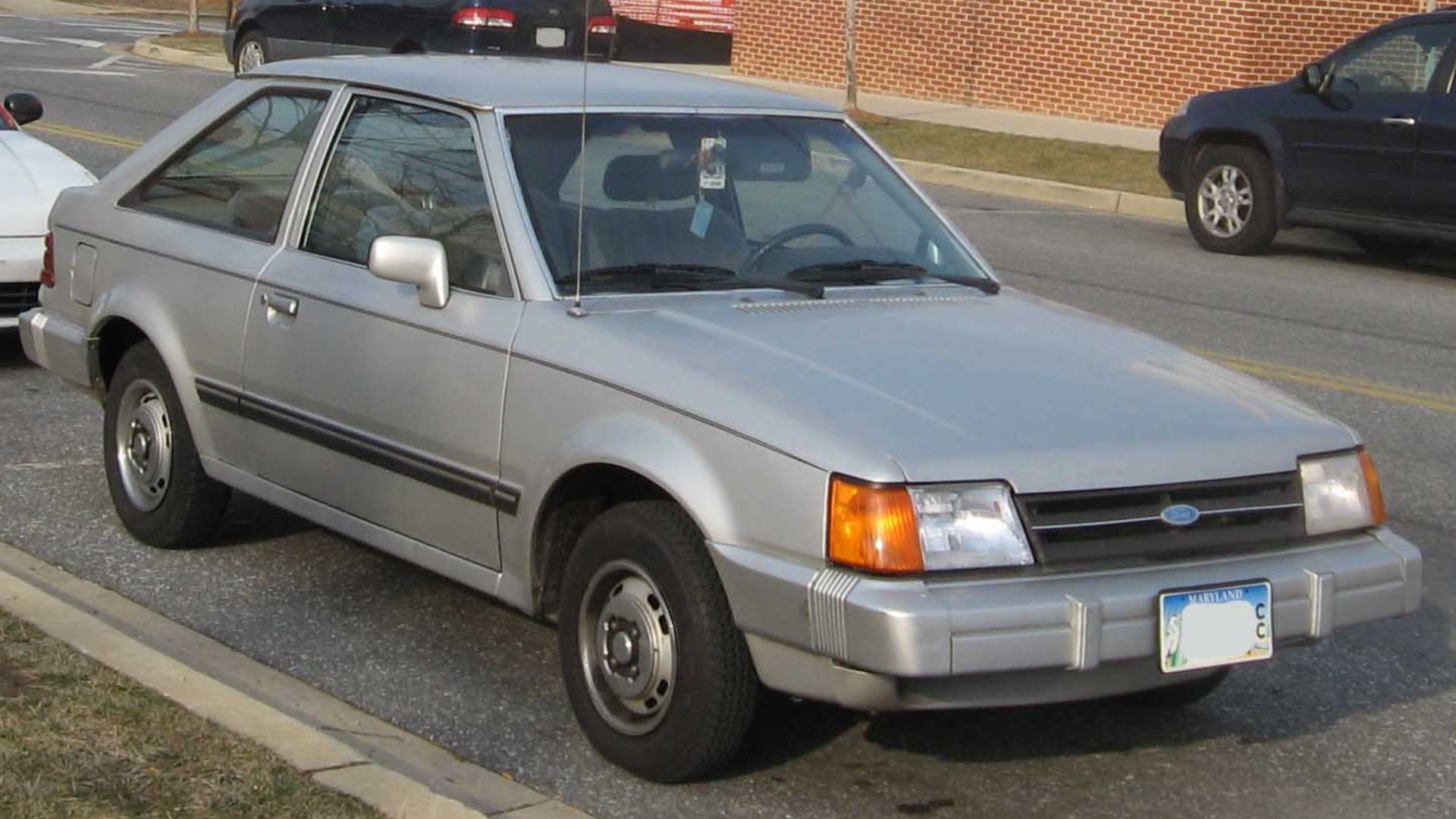 1985-1987 Ford Escort photographed in College Park, Maryland, USA.
