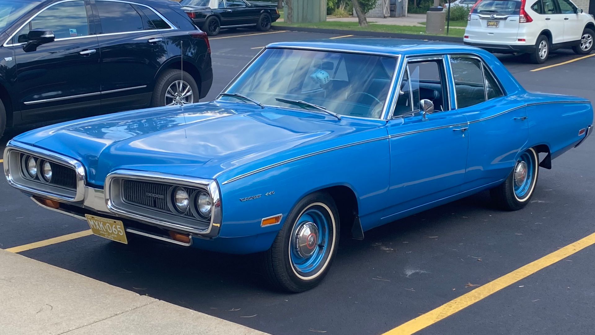 1970 Dodge Coronet 440 Sedan in B5 Blue Poly, photographed in Bloomfield, Michigan