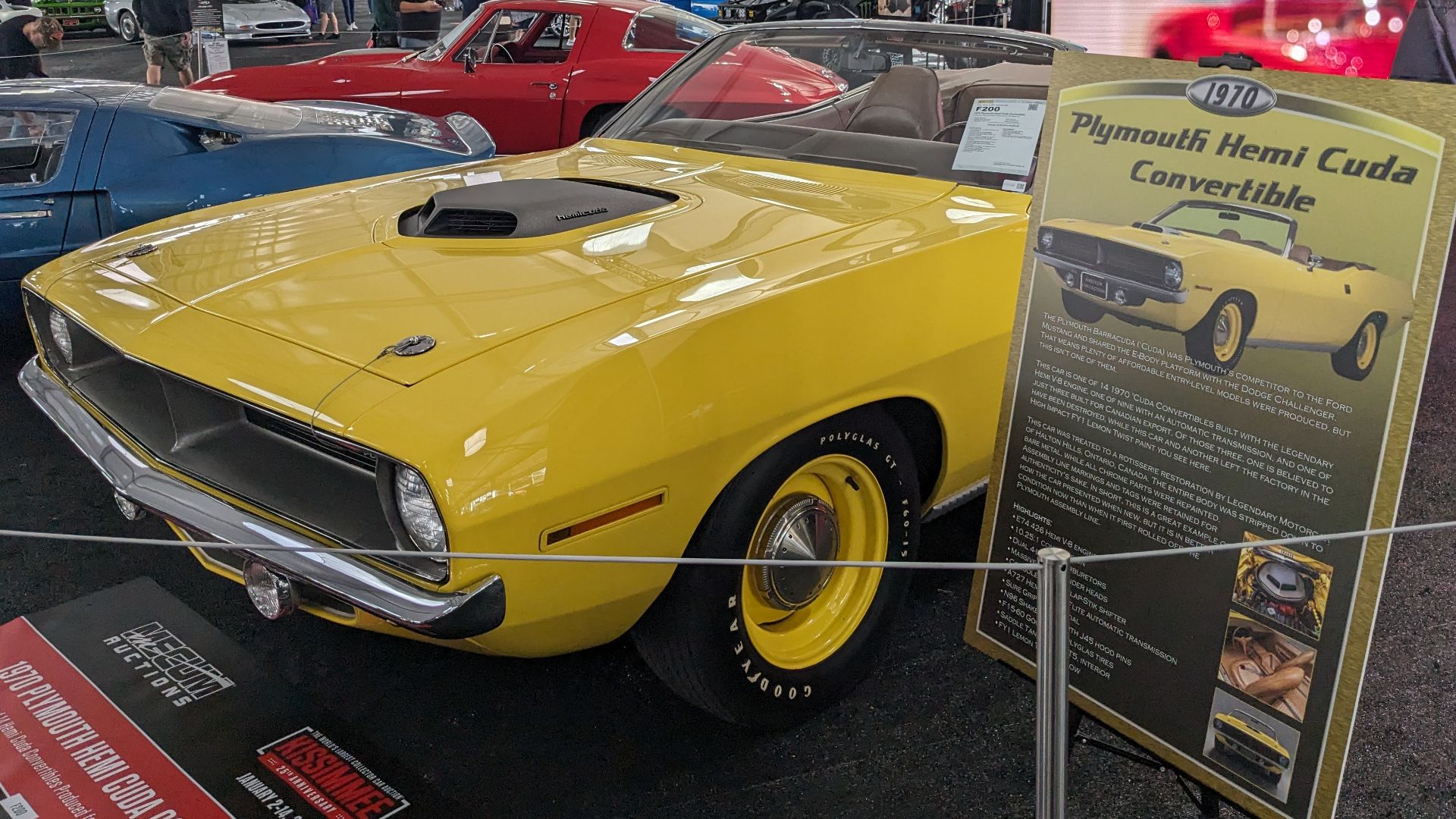 a 1970 Plymouth Hemi Cuda Convertible at Mecum Auctions' Kissimmee 2024 Auction
