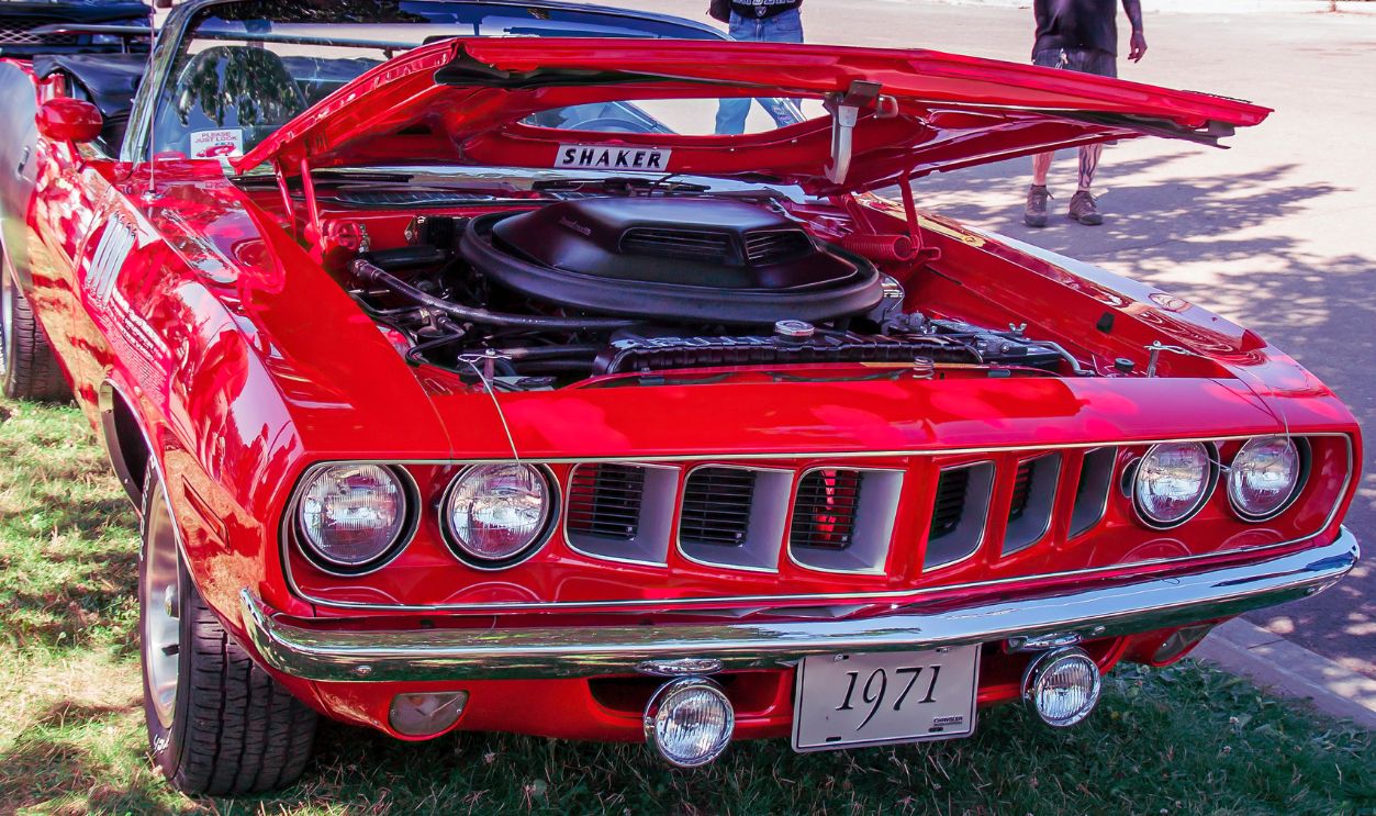 Moncton, New Brunswick, Canada - July 11, 2009 : 1971 Plymouth Hemi Cuda convertible at Atlantic Nationals Automotive Extravaganza Centennial Park.