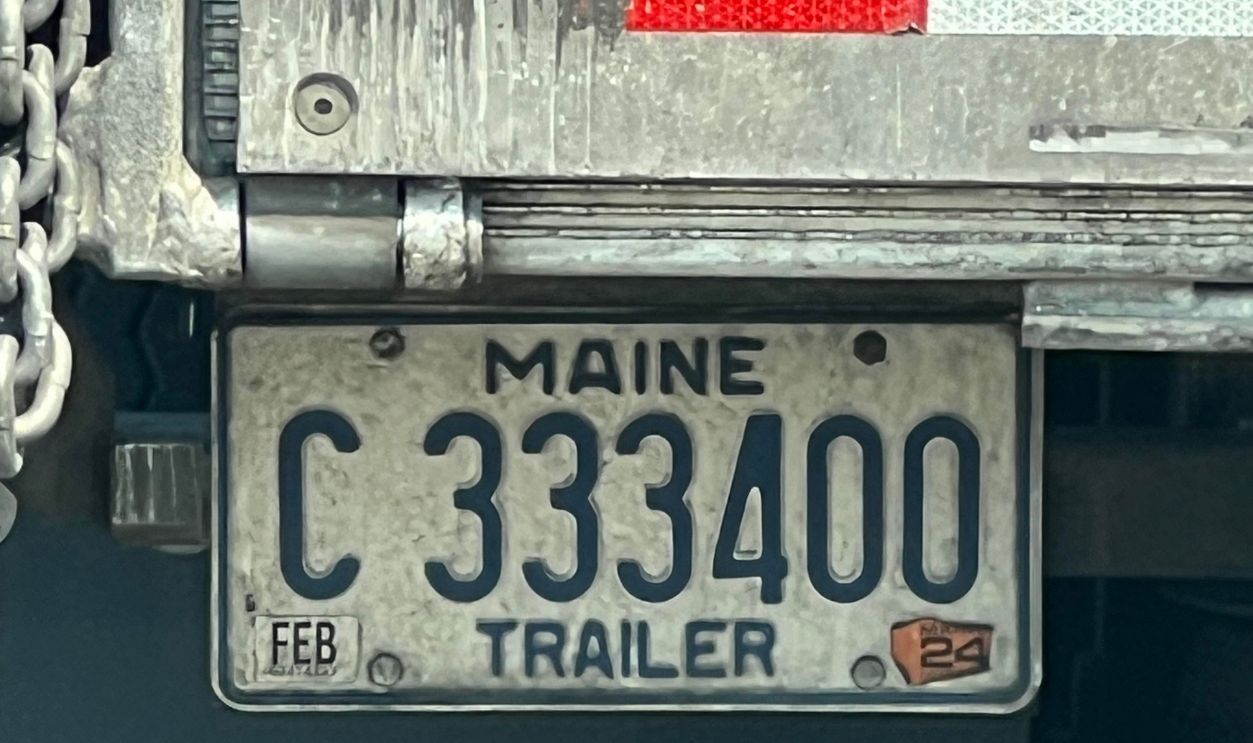 Seattle, WA, USA August 25, 2026 Maine trailer license plate