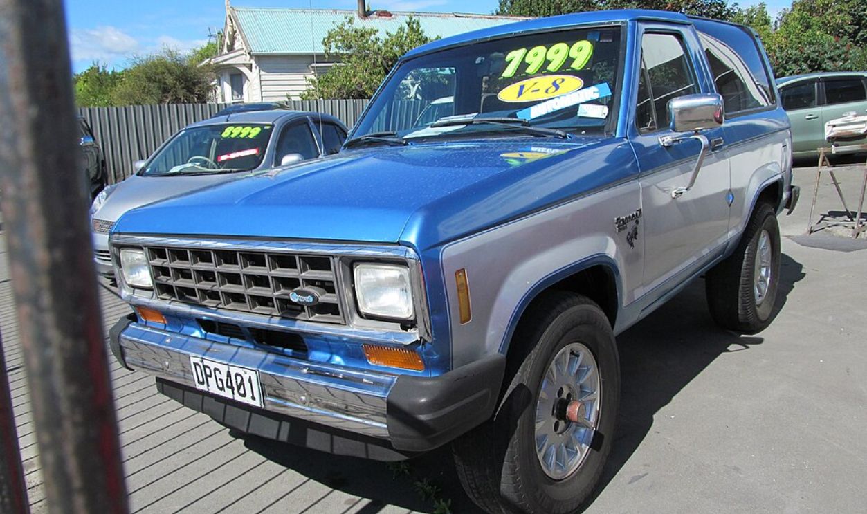 I didn't recognise this at first, as Broncos are very rare in New Zealand - at least compared to Chevy Blazers/GMC Jimmys and so on. The Bronco here was imported into NZ in 2006 when it was more than 20 years old, so someone obviously wanted one enough to
