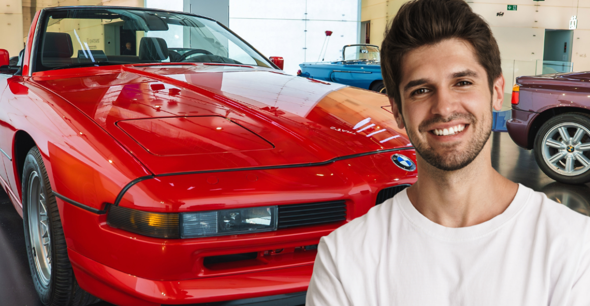 A vibrant red BMW 850i