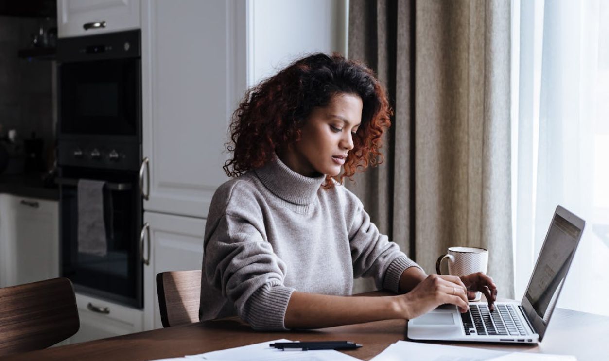 Woman Working At Home