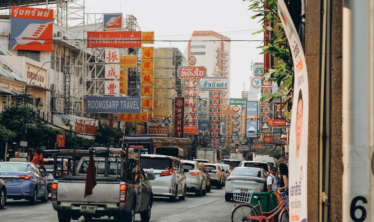 Bustling Street Scene in Bangkok's Chinatown