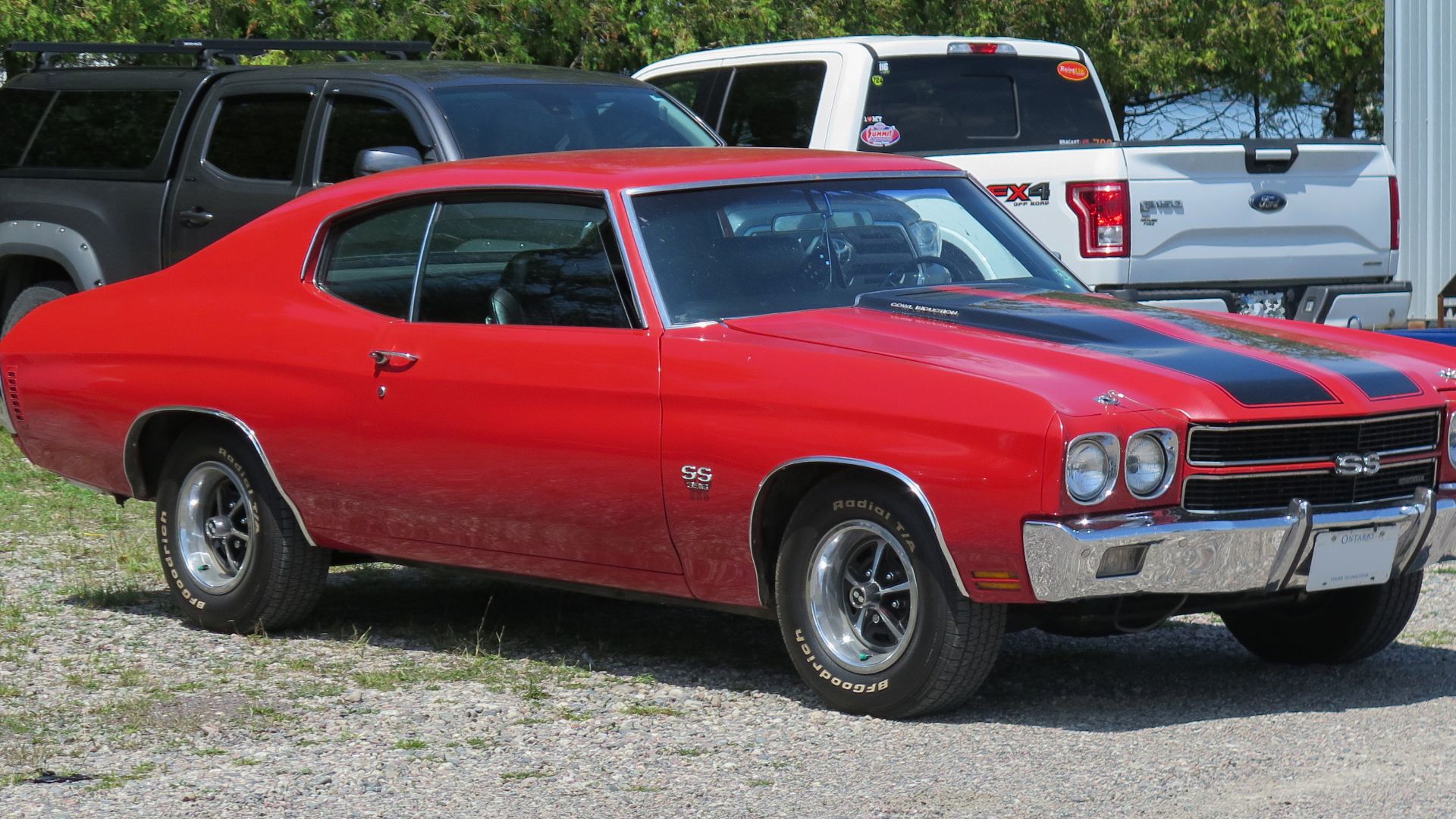 File:1970 Chevrolet Chevelle SS 396 Sport Coupe in Cranberry Red, Front Right (Hilton Beach 2023).jpg
