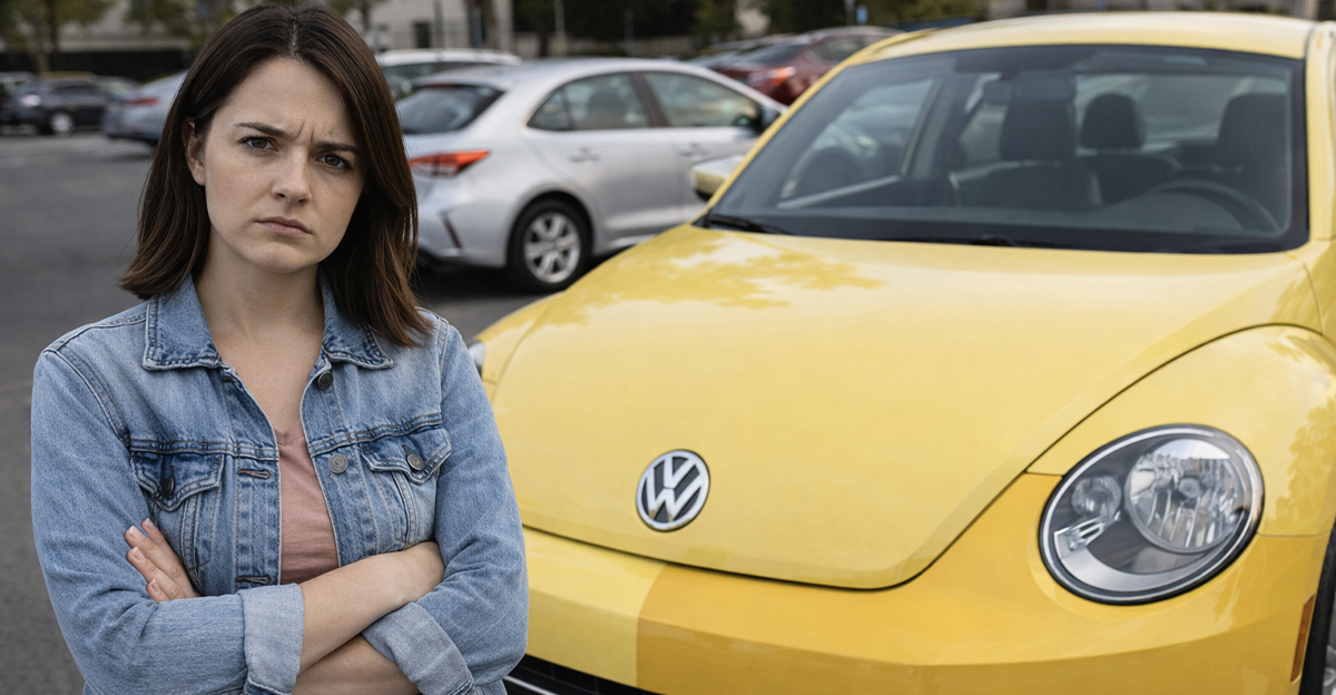 Woman displeased with body shop repairs.