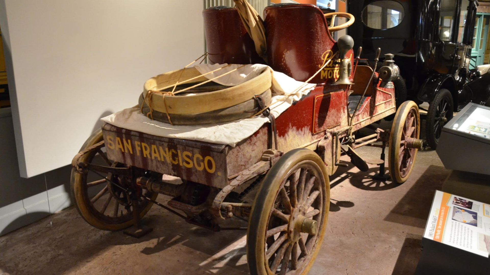 For about 6 weeks in January and February, the Henry Ford museum in Dearborn, Michigan opens the hoods on about 50 of it's iconic vehicles.  Here is a photo of one of the vehicles on display.