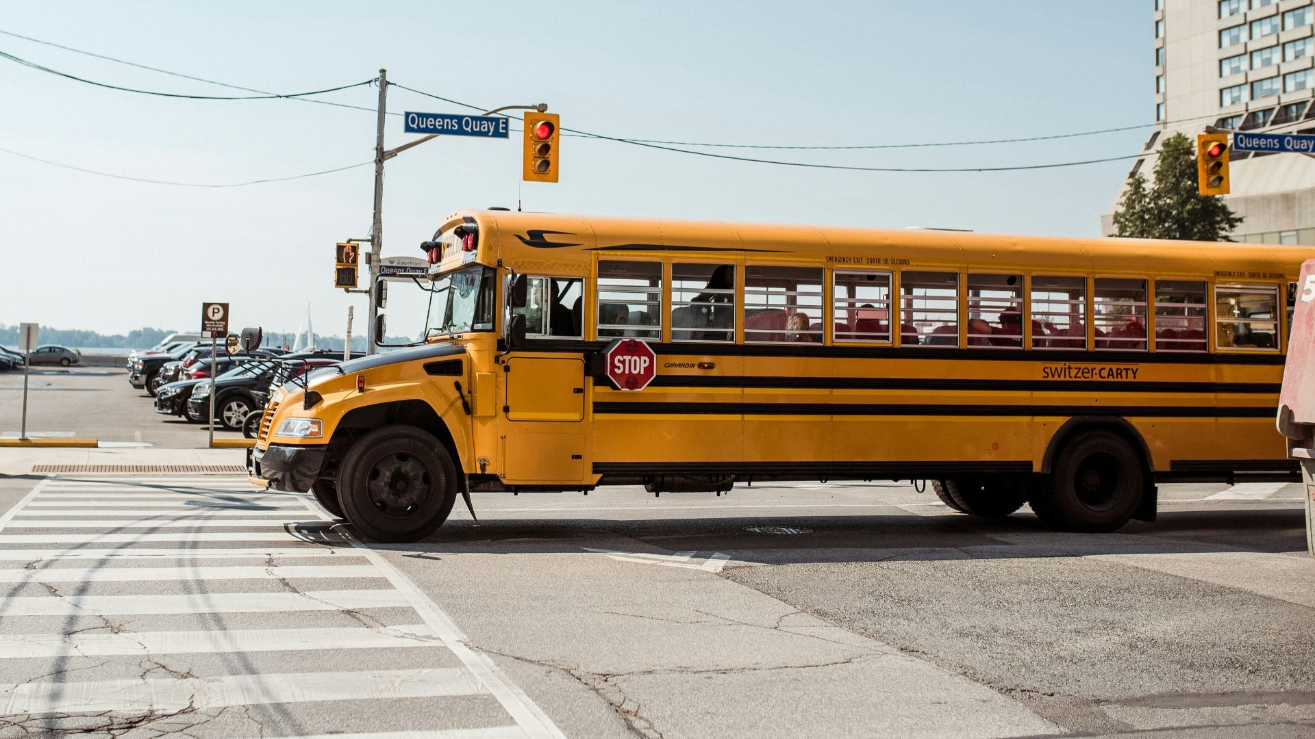 school bus on road during daytime