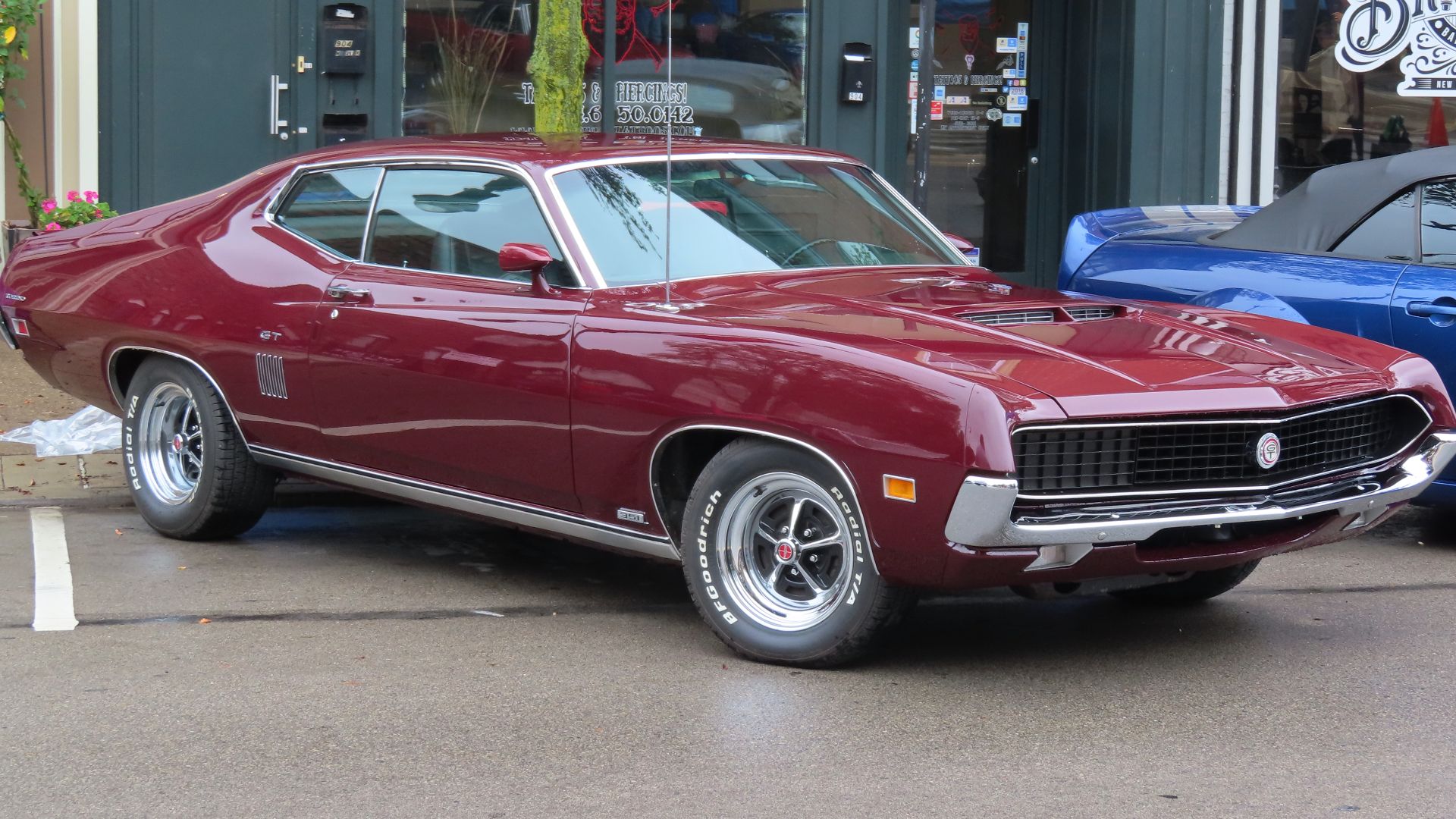 File:1970 Ford Torino GT SportsRoof, front right, 09-09-2023.jpg