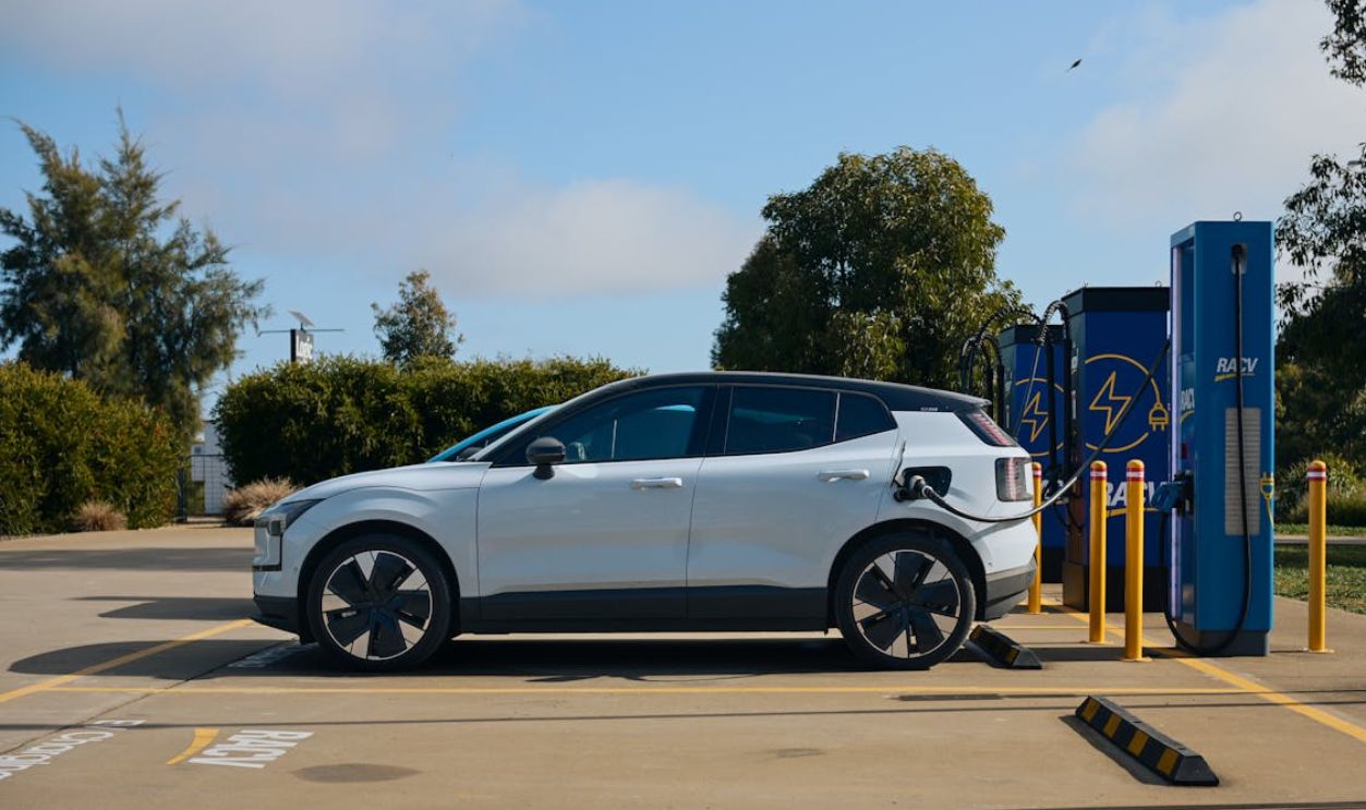 Electric Car Charging at Station in Australia