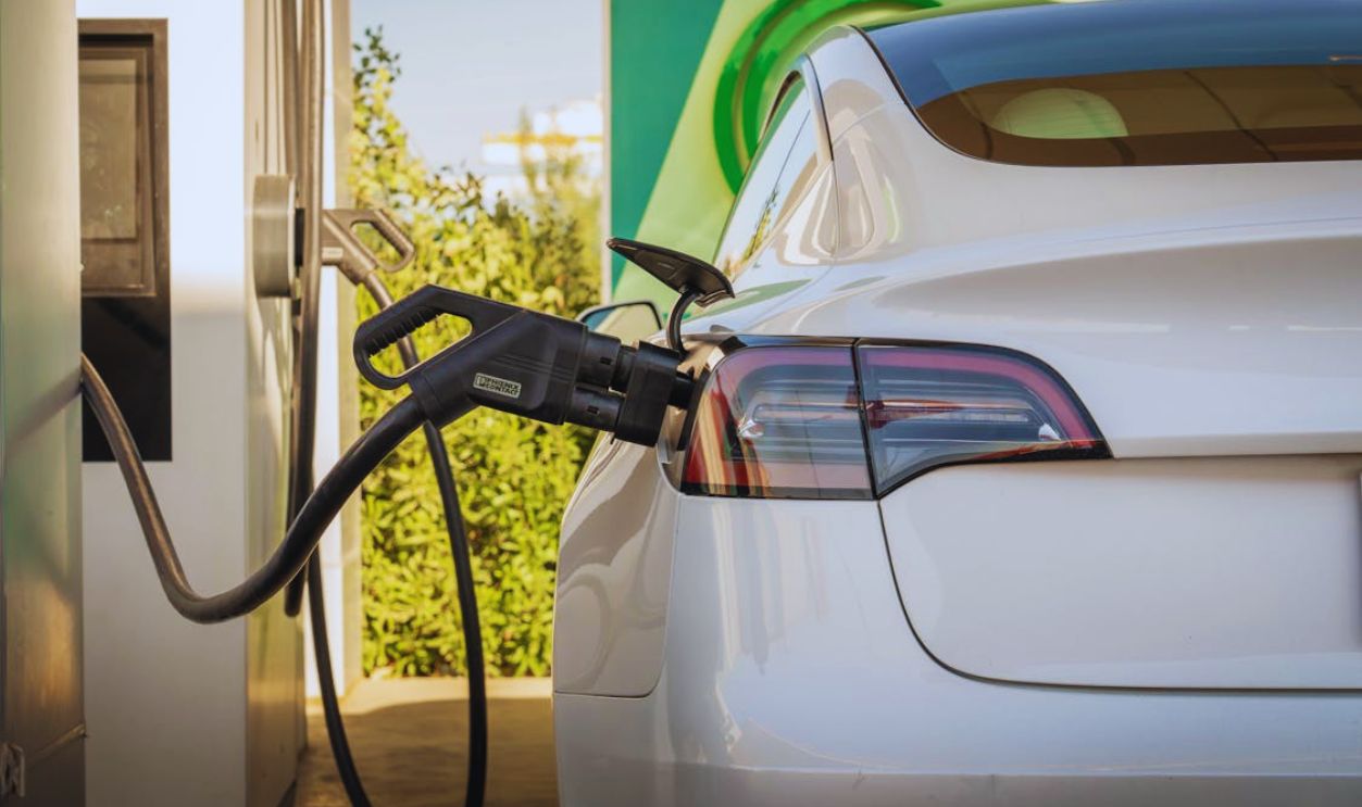 Tesla Charging at Station 