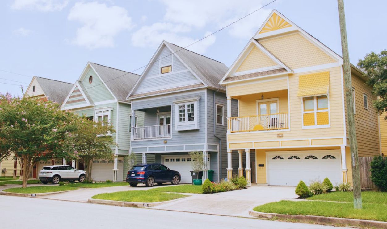 Facade of Houses in the Village