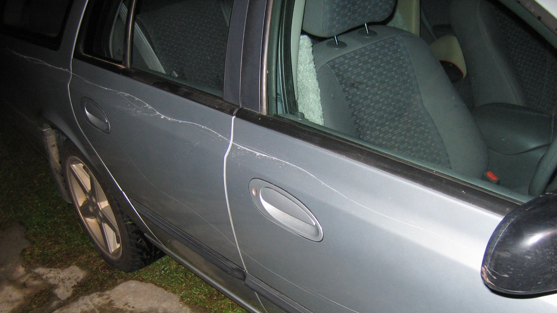 Side of a car that has been