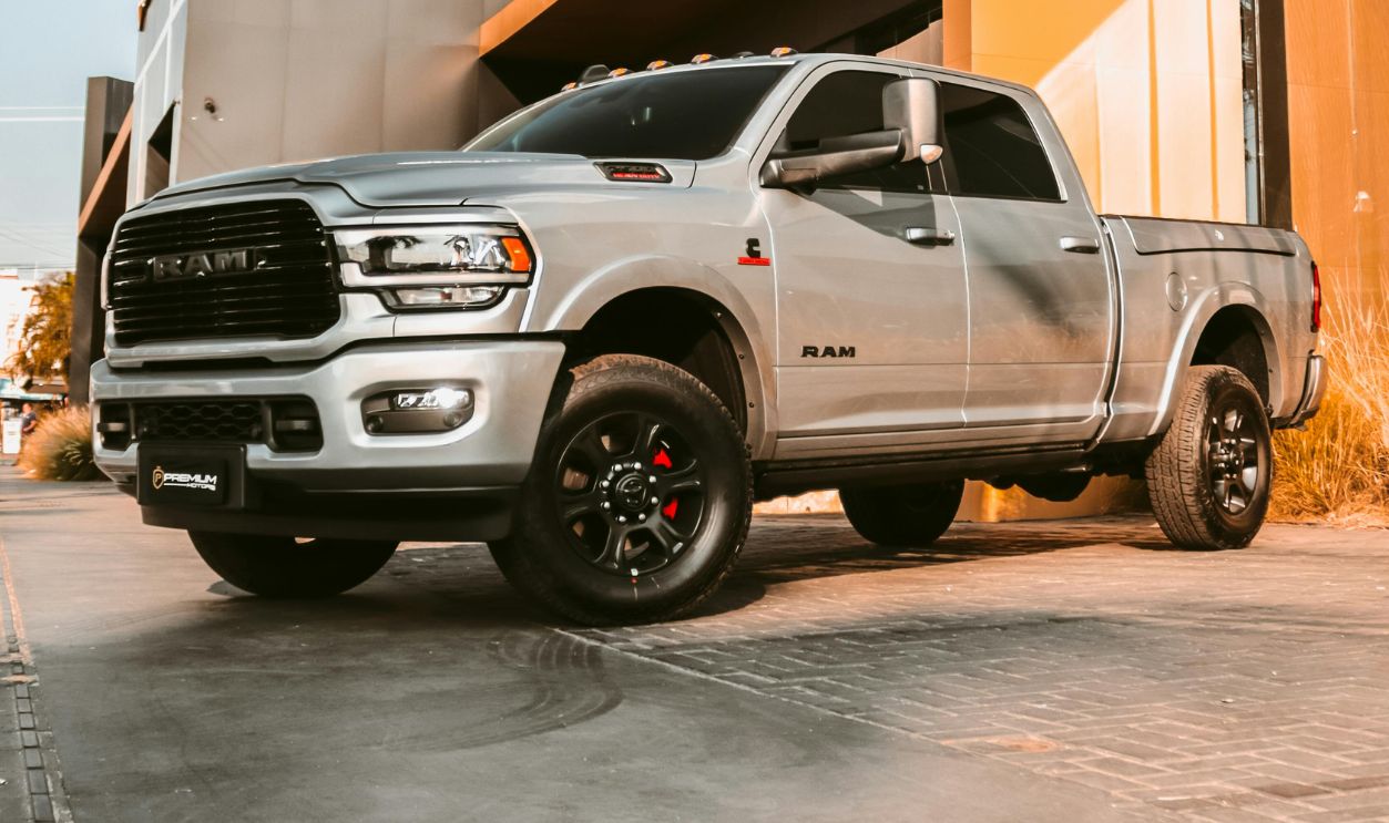 A Silver Pickup Truck on the Road